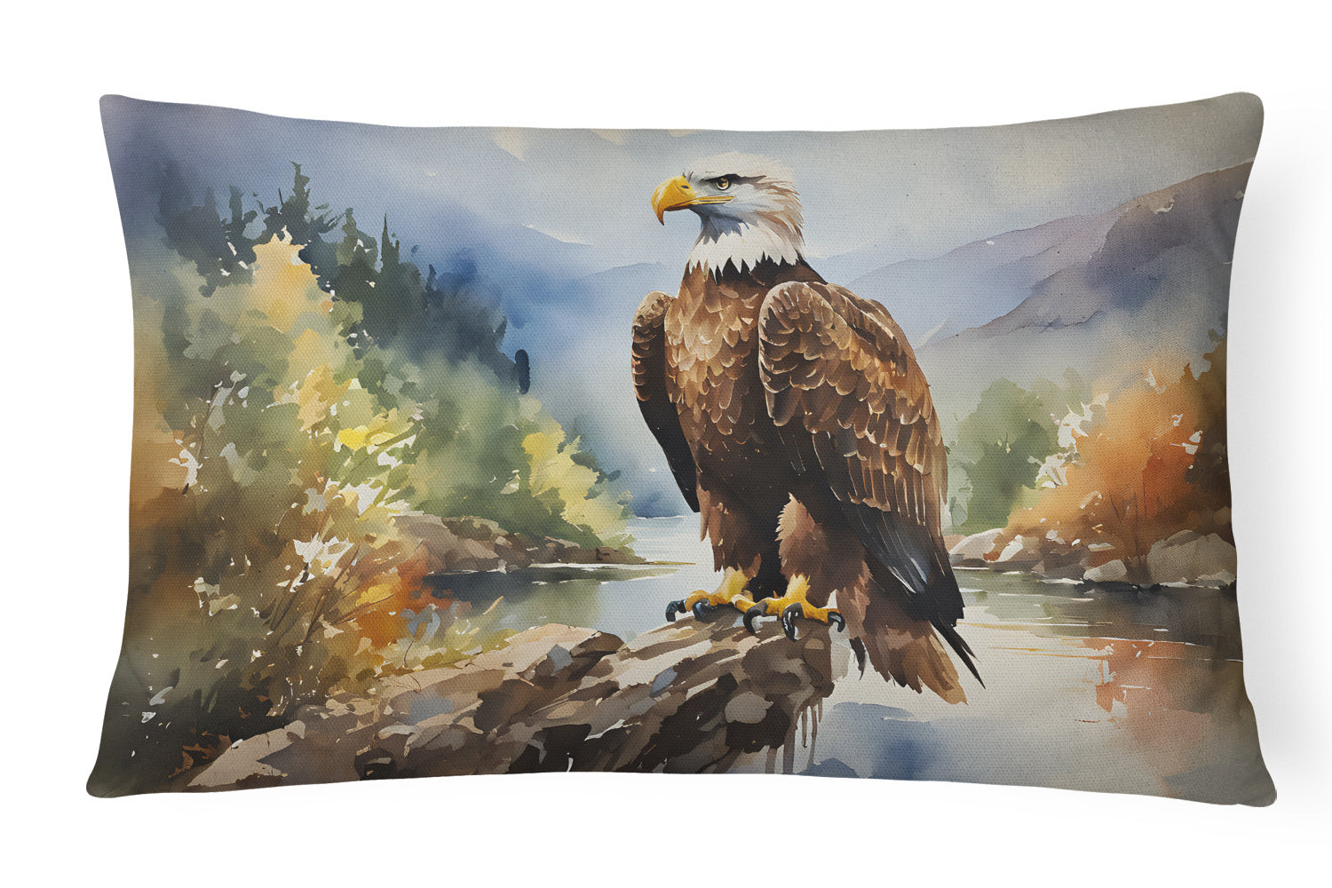 Watercolor Birds Throw Pillow Throw Pillow for Indoor Couch Bed Outdoor Patio Washable, Eagle 3211,12Hx16W