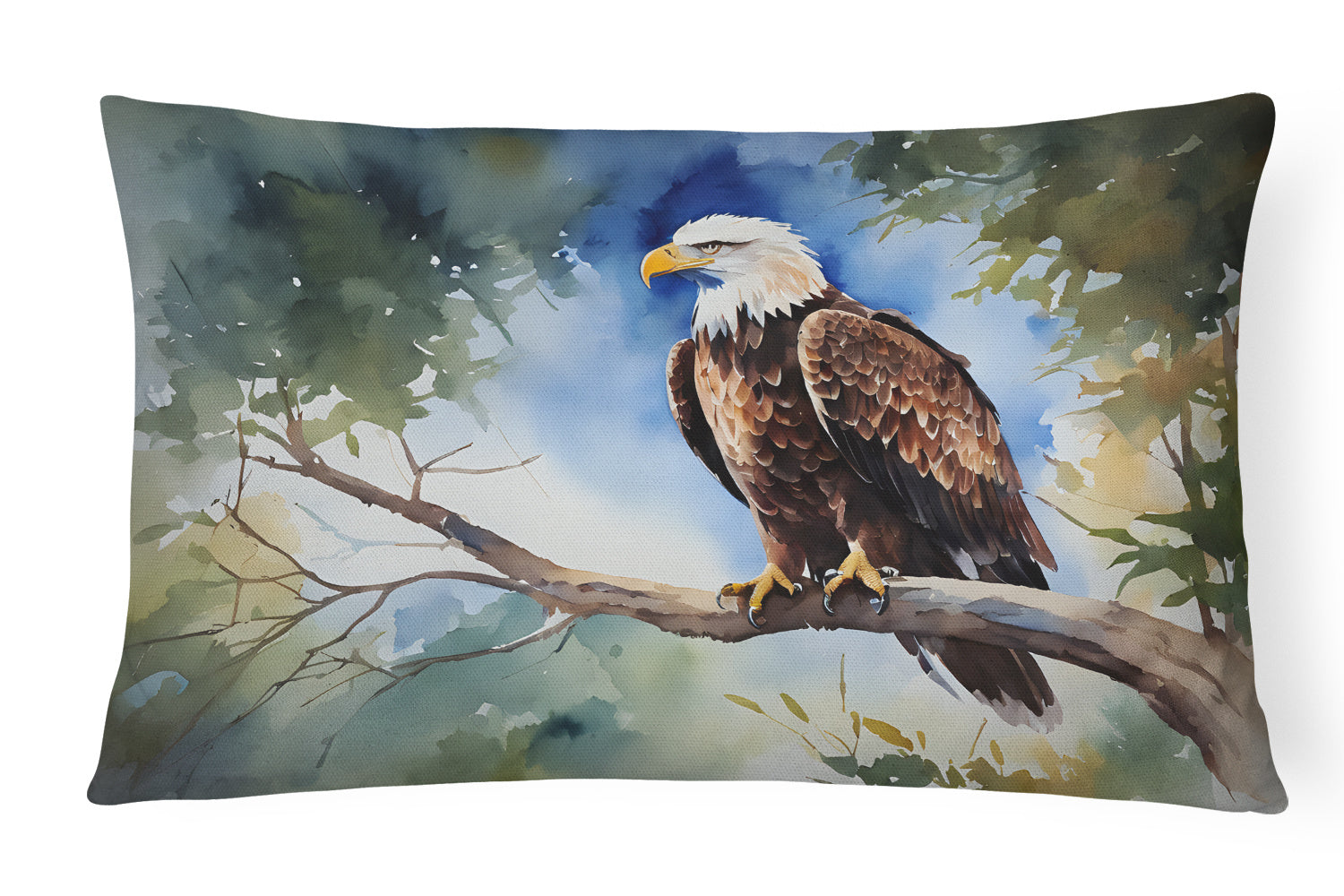 Watercolor Birds Throw Pillow Throw Pillow for Indoor Couch Bed Outdoor Patio Washable, Eagle 3215,12Hx16W