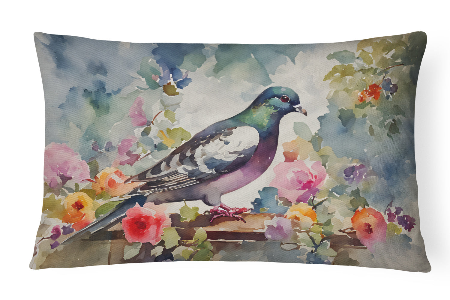 Watercolor Birds Throw Pillow Throw Pillow for Indoor Couch Bed Outdoor Patio Washable, Pigeon 3260,12Hx16W