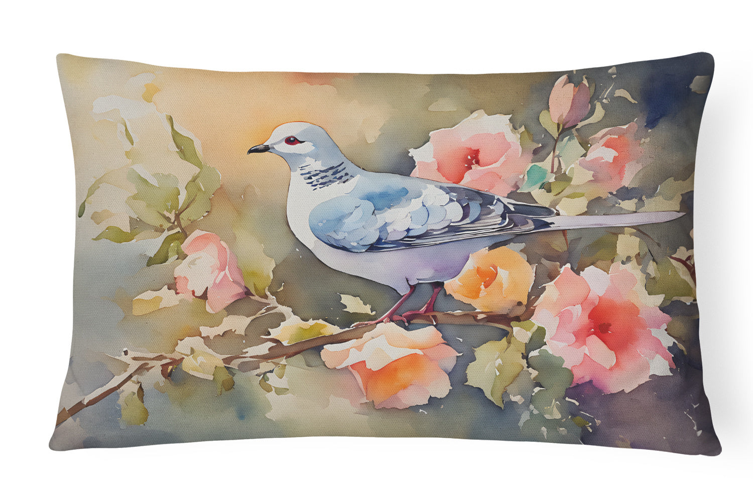 NEW Watercolor Birds Throw Pillow Throw Pillow for Indoor Couch Bed Outdoor Patio Washable, Dove 3205,12Hx16W