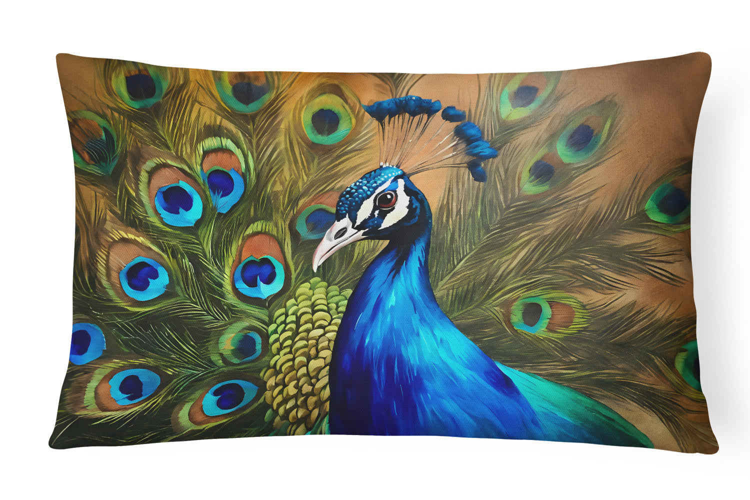 Watercolor Birds Throw Pillow Throw Pillow for Indoor Couch Bed Outdoor Patio Washable, Peacock 3255,12Hx16W