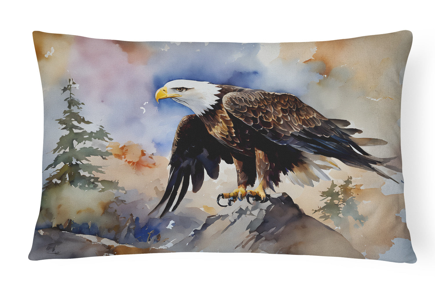 Watercolor Birds Throw Pillow Throw Pillow for Indoor Couch Bed Outdoor Patio Washable, Eagle 3210,12Hx16W