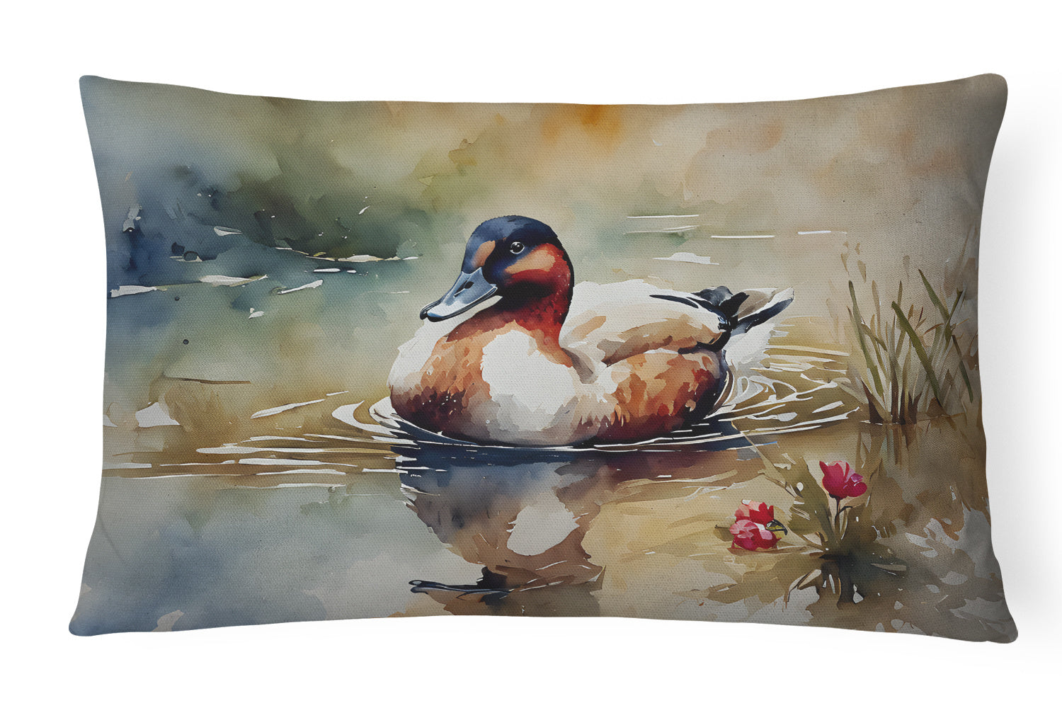 Watercolor Birds Throw Pillow Throw Pillow for Indoor Couch Bed Outdoor Patio Washable, Canvasback 3197,12Hx16W