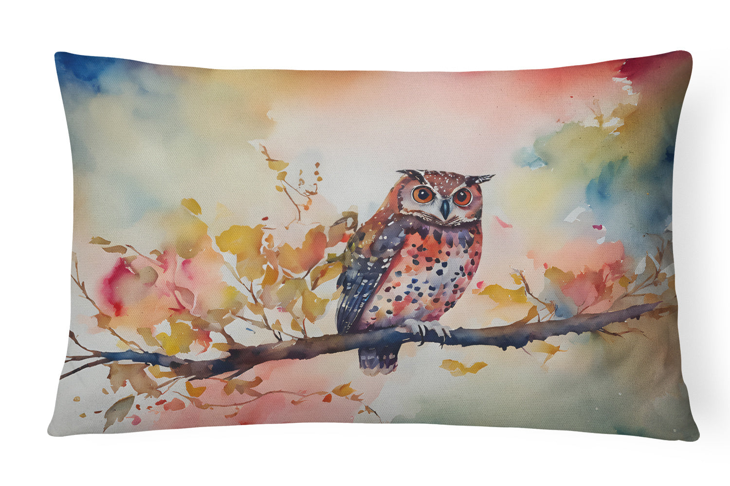 Watercolor Birds Throw Pillow Throw Pillow for Indoor Couch Bed Outdoor Patio Washable, Elf Owl 3220,12Hx16W