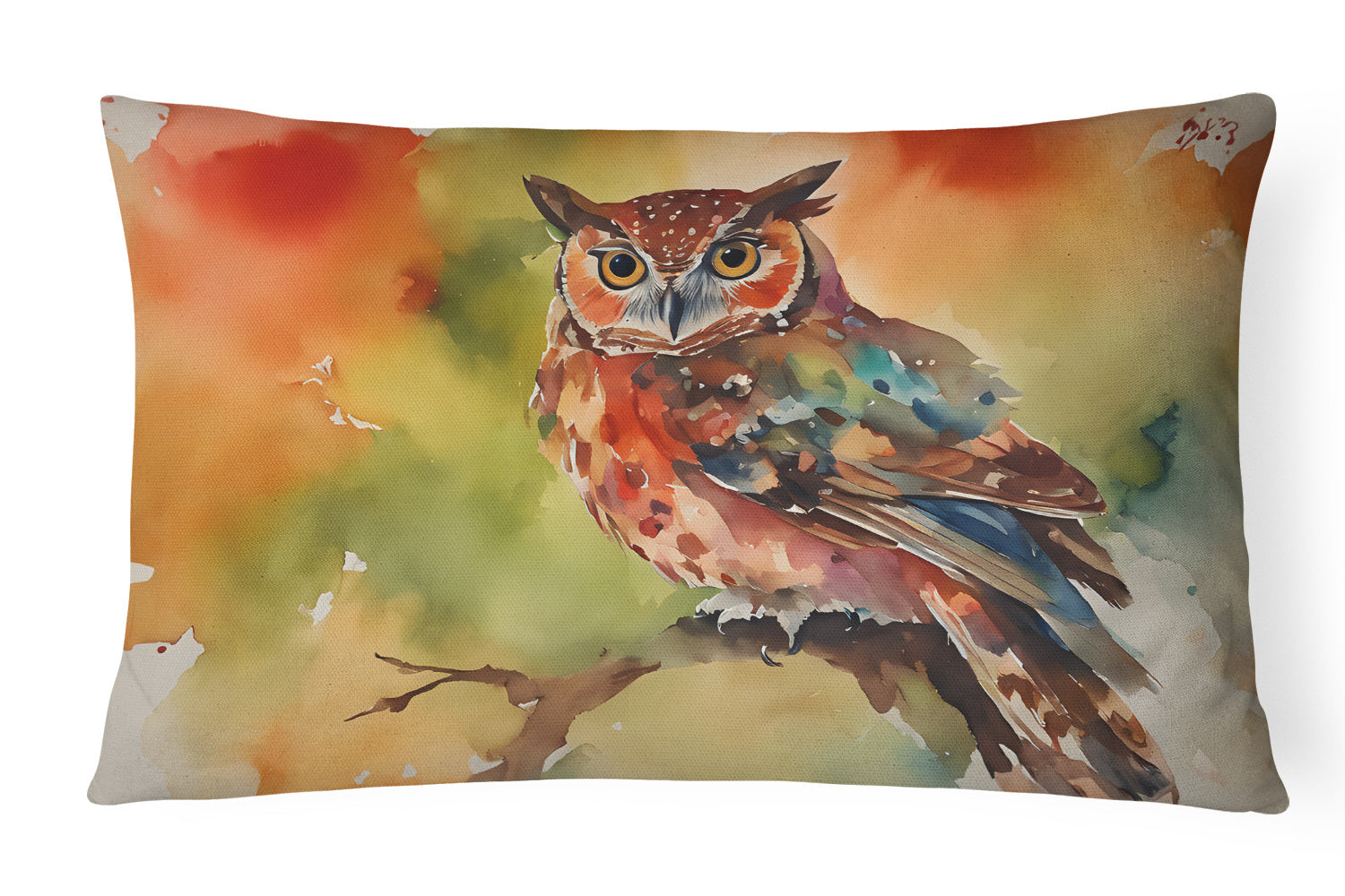 Watercolor Birds Throw Pillow Throw Pillow for Indoor Couch Bed Outdoor Patio Washable, Elf Owl 3221,12Hx16W