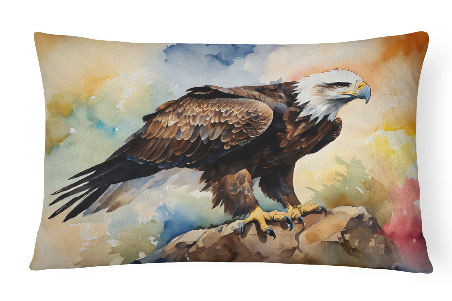 Watercolor Birds Throw Pillow Throw Pillow for Indoor Couch Bed Outdoor Patio Washable, Eagle 3217,12Hx16W