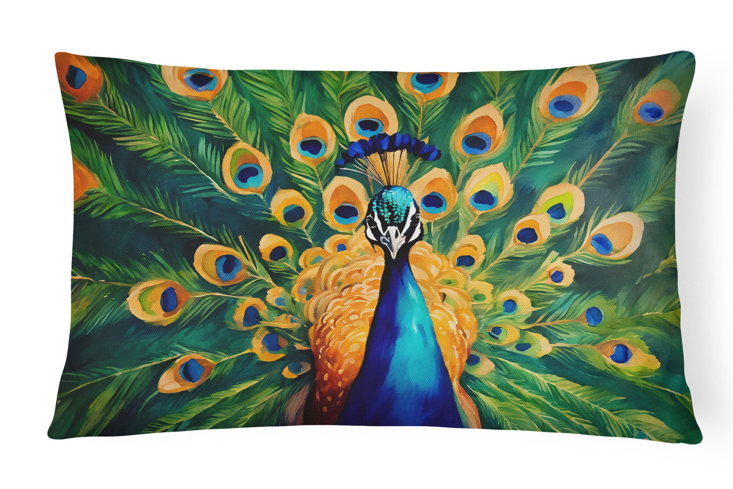 Watercolor Birds Throw Pillow Throw Pillow for Indoor Couch Bed Outdoor Patio Washable, Peacock 3250,12Hx16W