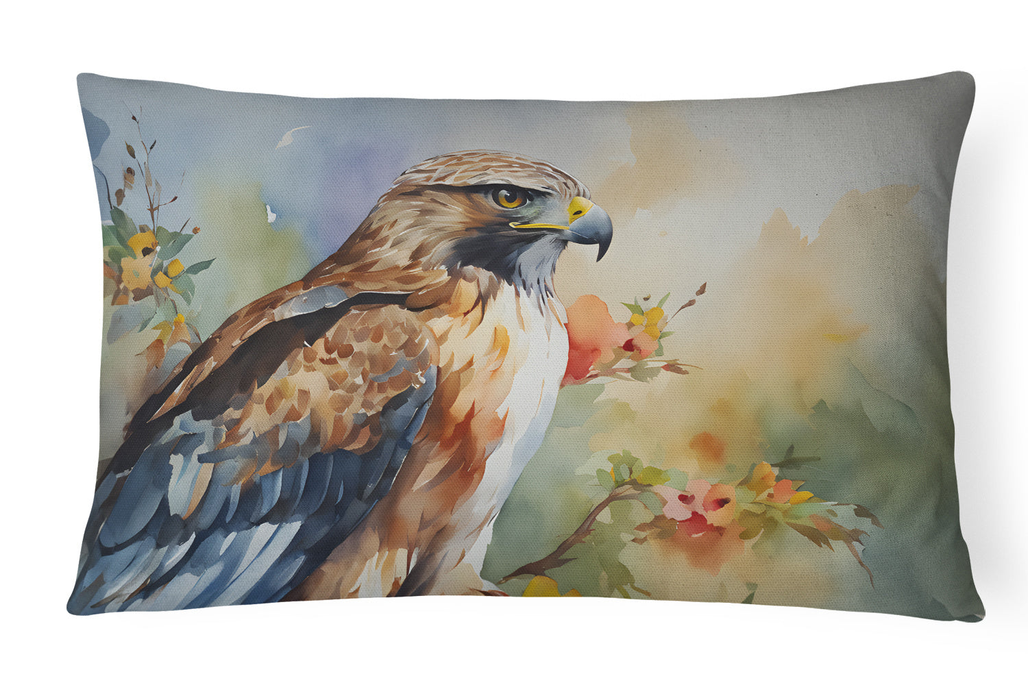 Watercolor Birds Throw Pillow Throw Pillow for Indoor Couch Bed Outdoor Patio Washable, Hawk 3232,12Hx16W