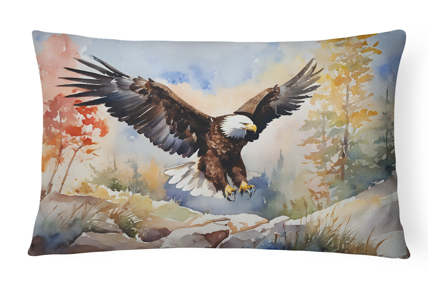 Watercolor Birds Throw Pillow Throw Pillow for Indoor Couch Bed Outdoor Patio Washable, Eagle 3213,12Hx16W