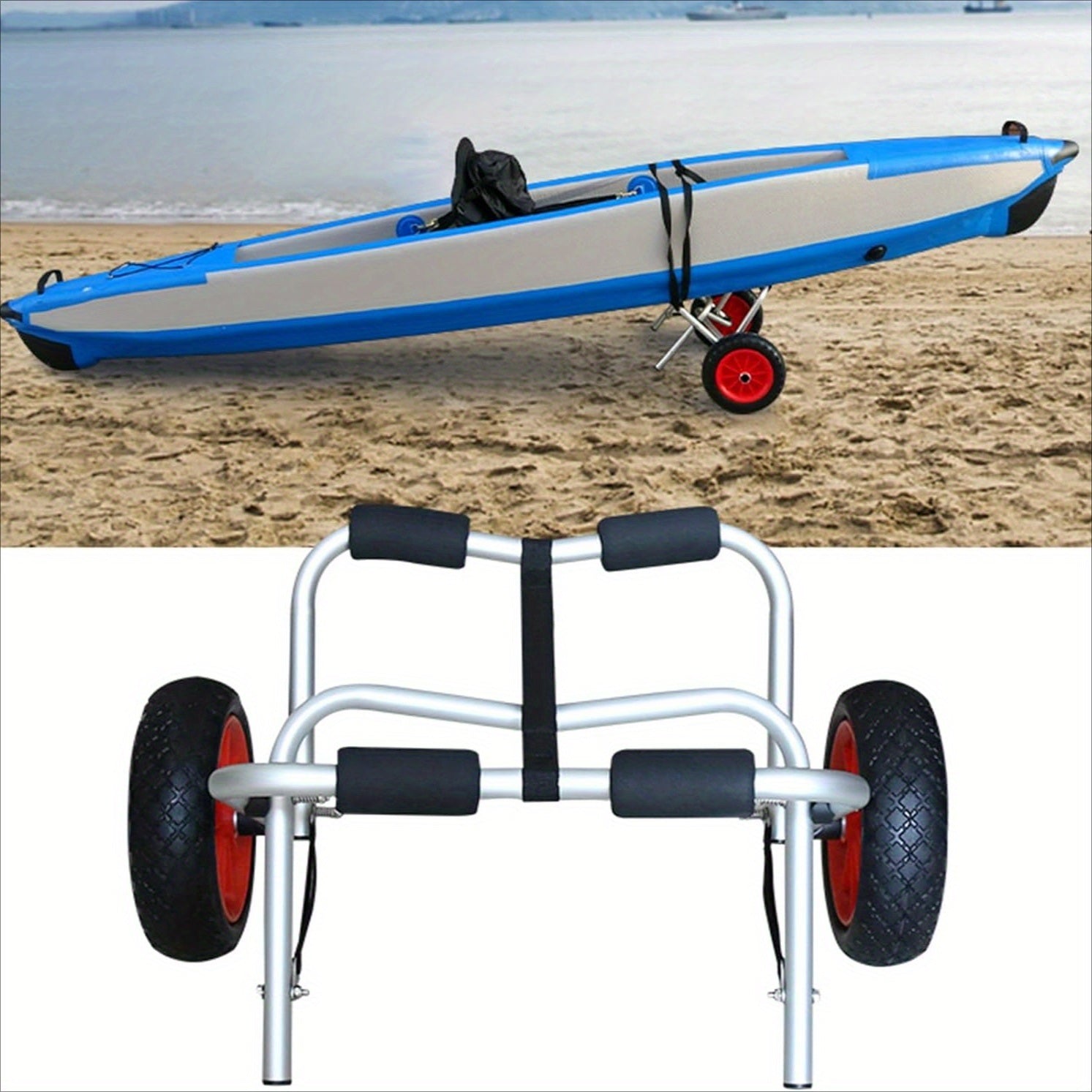 1pc Kayak Cart Foldable Boats Kayak Carriers Kayak Carriers Cart Canoes Dolly Trolley for Carry Kayak Paddleboard Transport