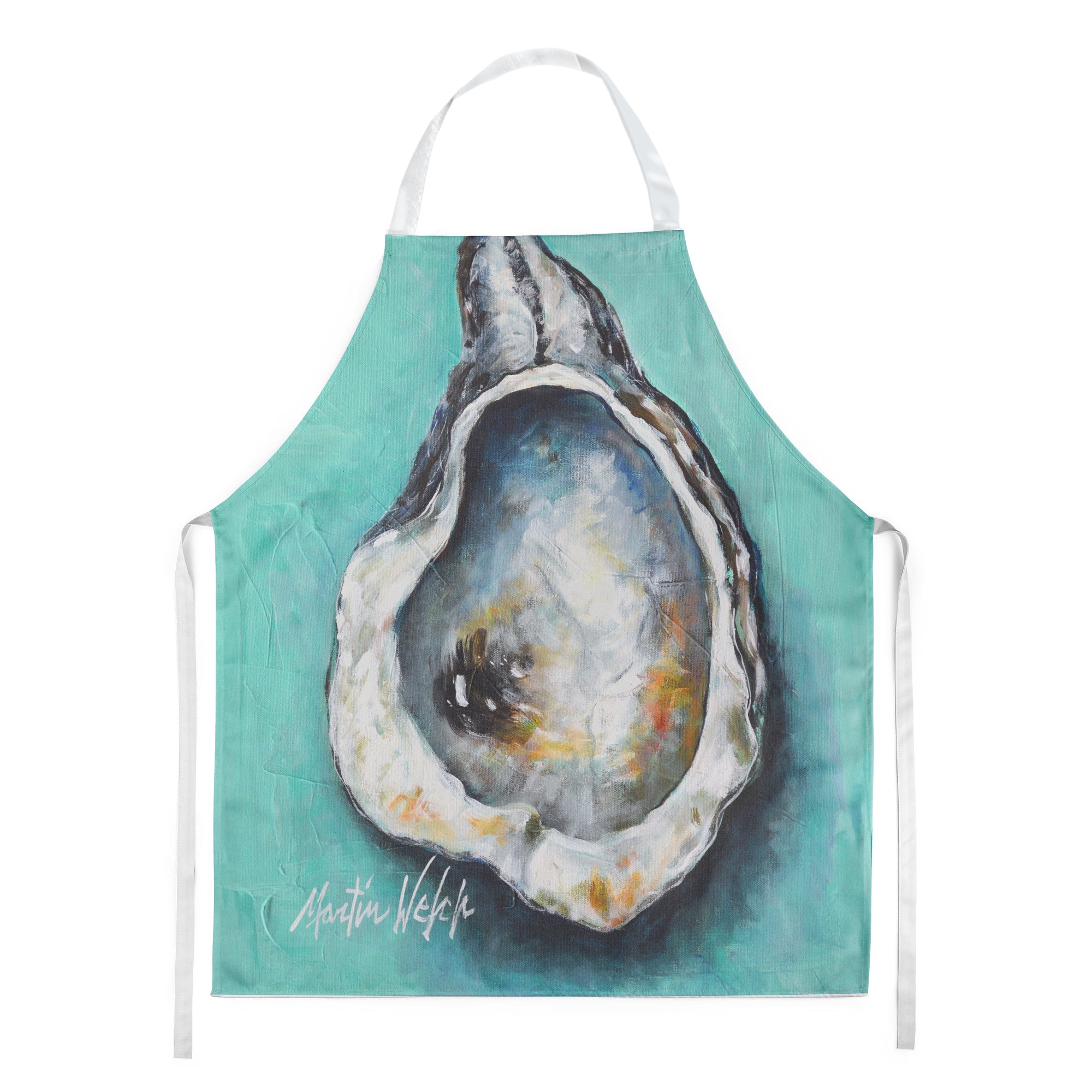 NEW Aqua Pearl Oyster Apron Cooking Kitchen Server Baking Crafts Gardening for Adult Women Men, Unisex, Large, Multicolor