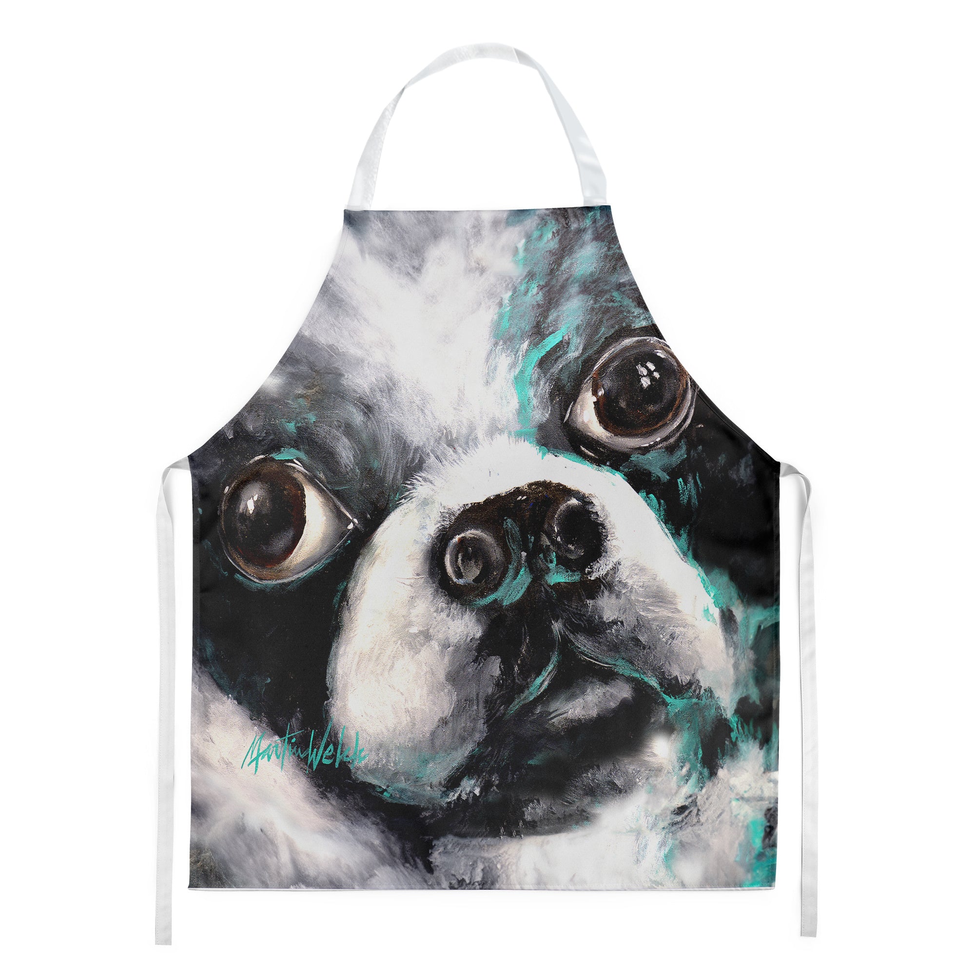 Boston Terrier Pretty Please Apron Cooking Kitchen Server Baking Crafts Gardening for Adult Women Men, Unisex, Large, Multicolor