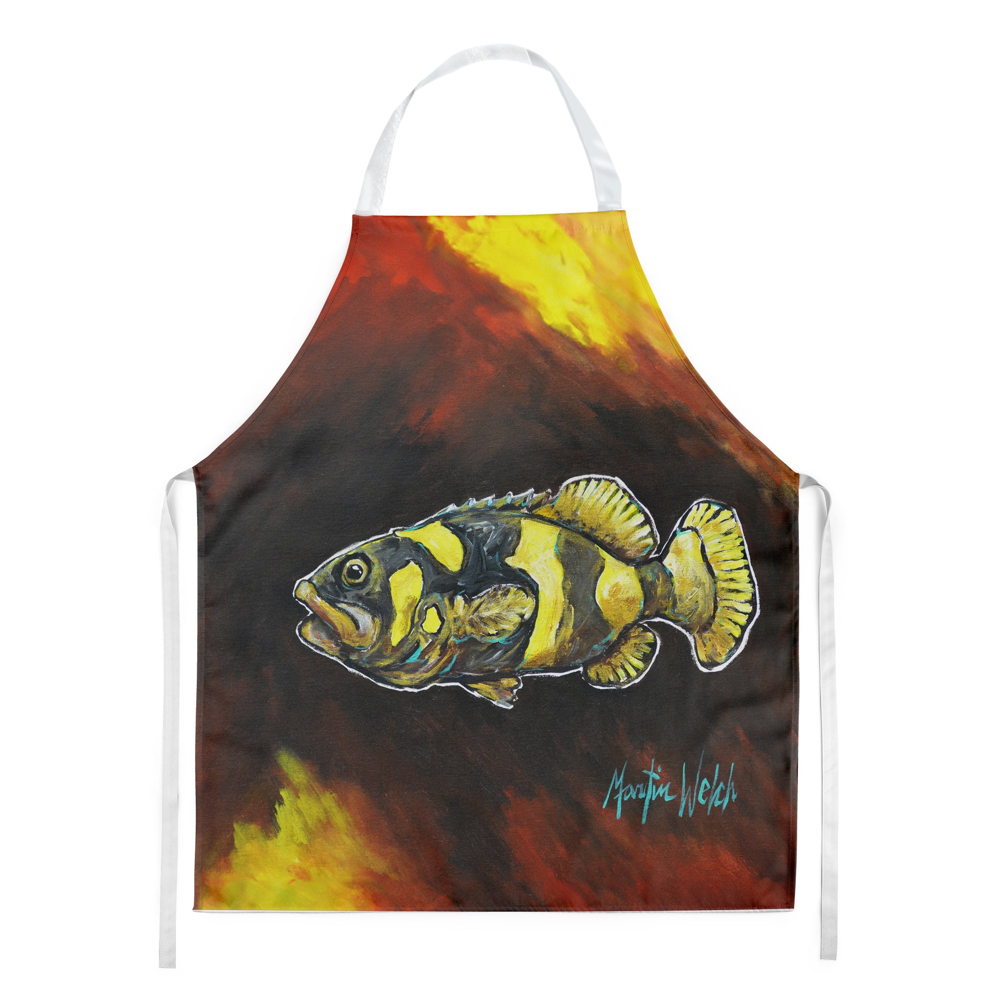 Bumblebee Fish Apron Cooking Kitchen Server Baking Crafts Gardening for Adult Women Men, Unisex, Large, Multicolor