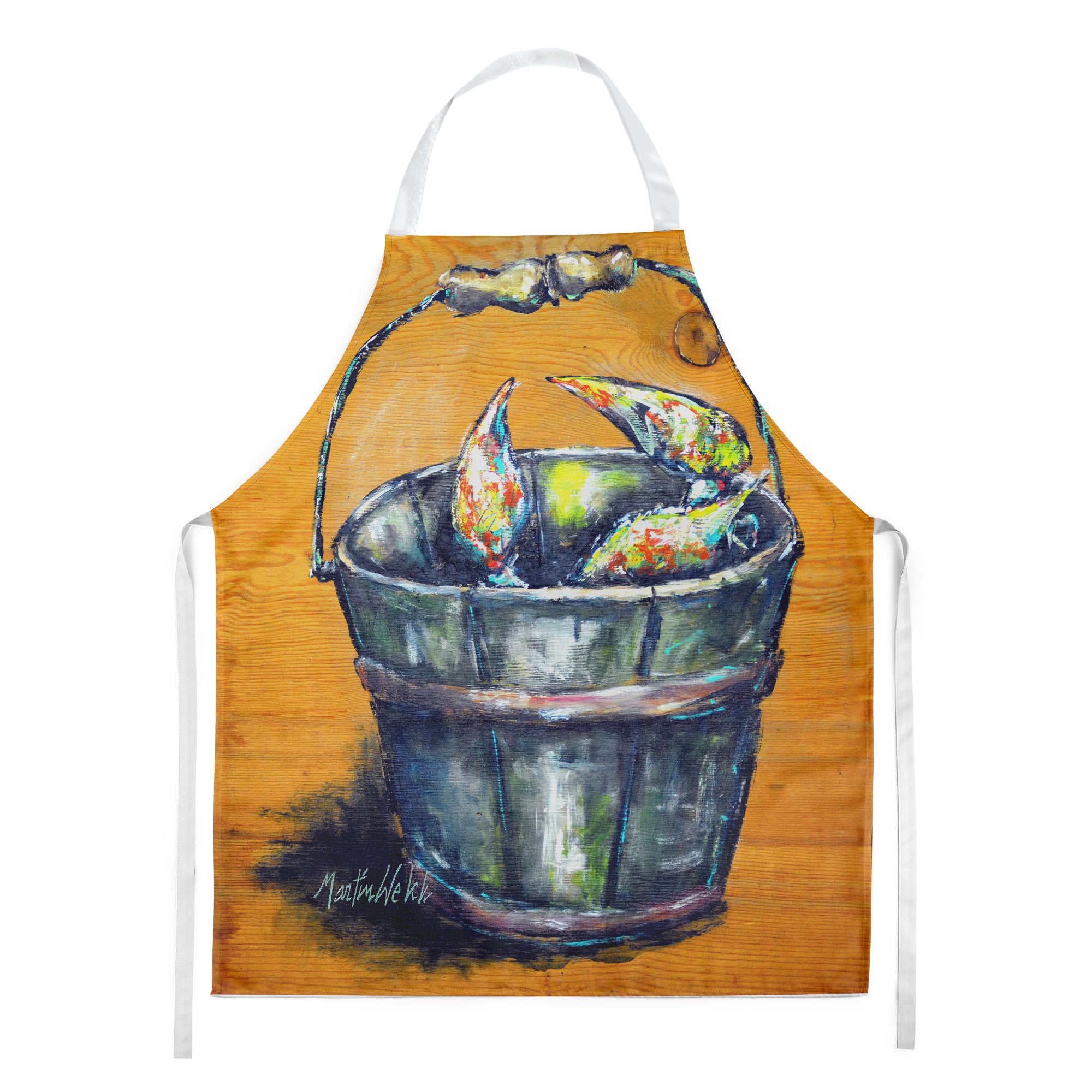 A Crab Bucket Apron Cooking Kitchen Server Baking Crafts Gardening for Adult Women Men, Unisex, Large, Multicolor