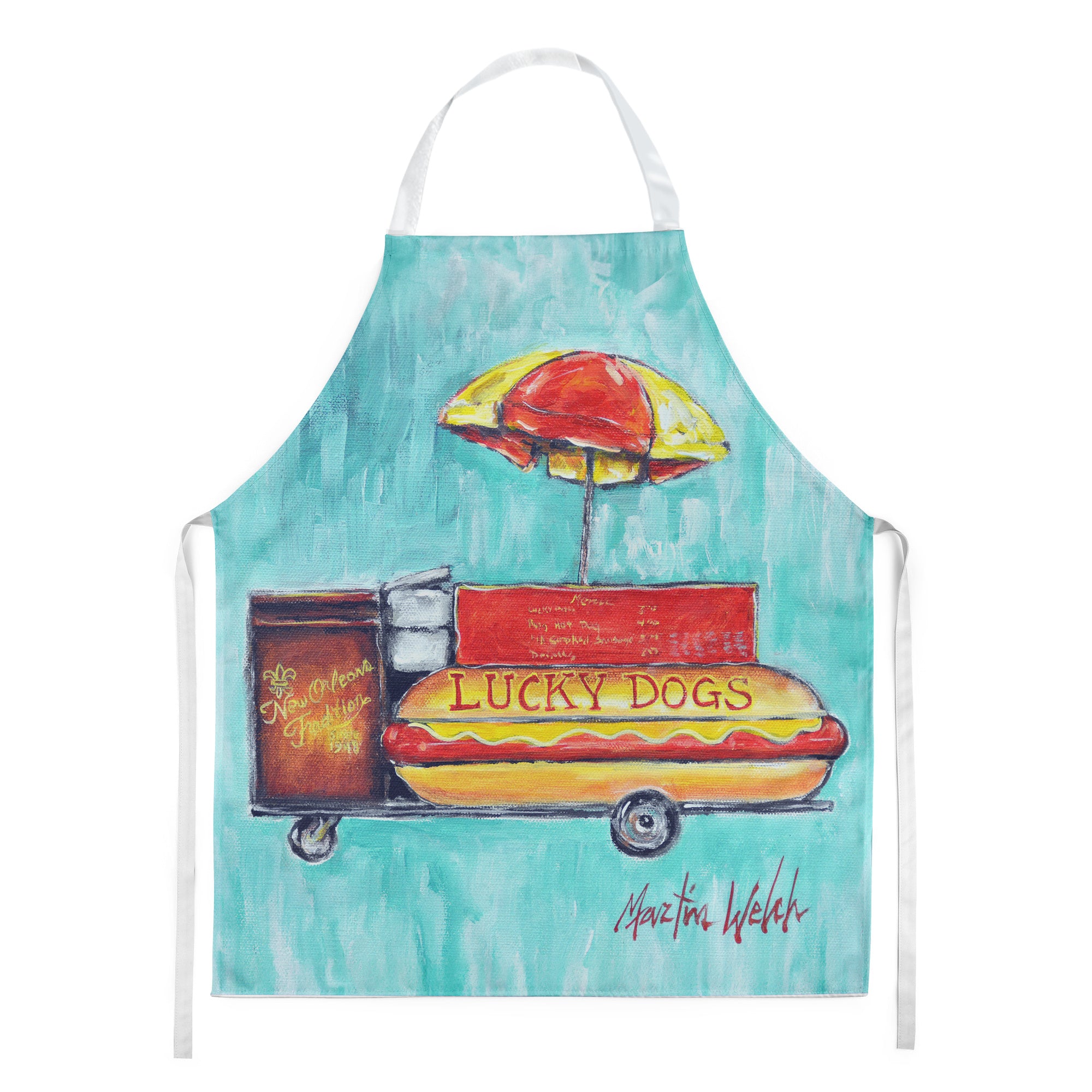 Hot Dog Cart Apron Cooking Kitchen Server Baking Crafts Gardening for Adult Women Men, Unisex, Large, Multicolor