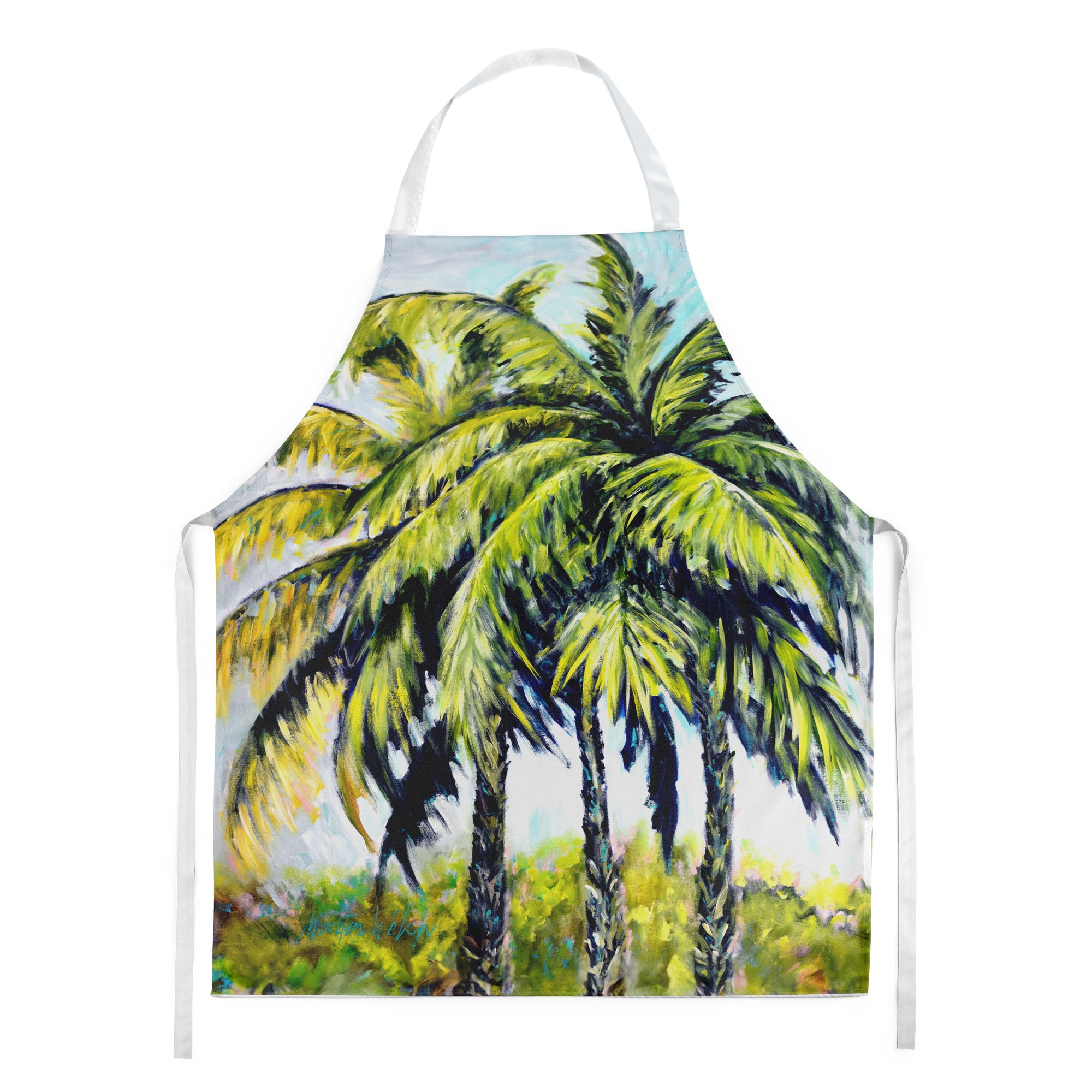 NEW Tropical Breeze Palm Trees Apron Cooking Kitchen Server Baking Crafts Gardening for Adult Women Men, Unisex, Large, Multicolor