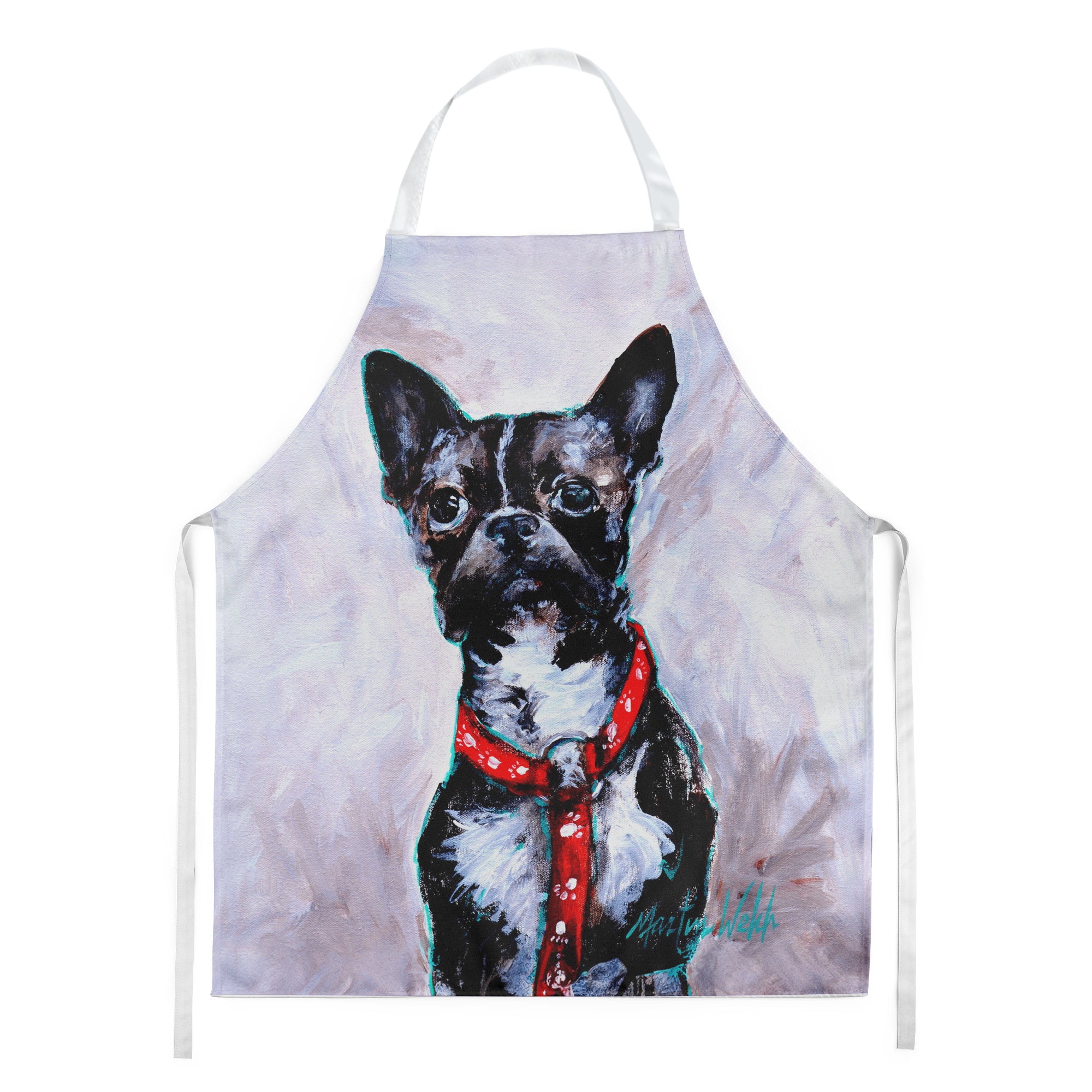 Boston Terrier Ziggy Apron Cooking Kitchen Server Baking Crafts Gardening for Adult Women Men, Unisex, Large, Multicolor