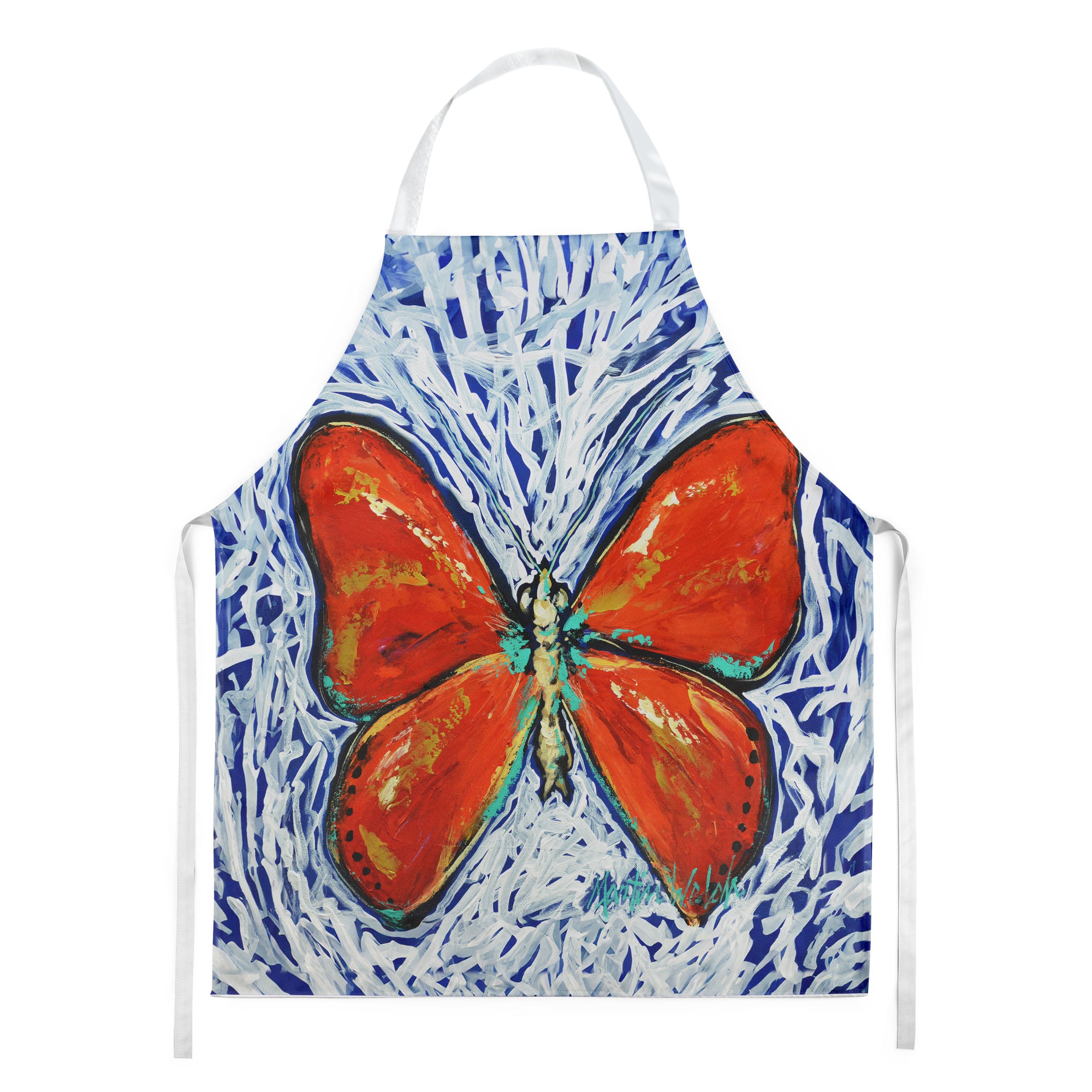 NEW Red Glider Butterfly Apron Cooking Kitchen Server Baking Crafts Gardening for Adult Women Men, Unisex, Large, Multicolor