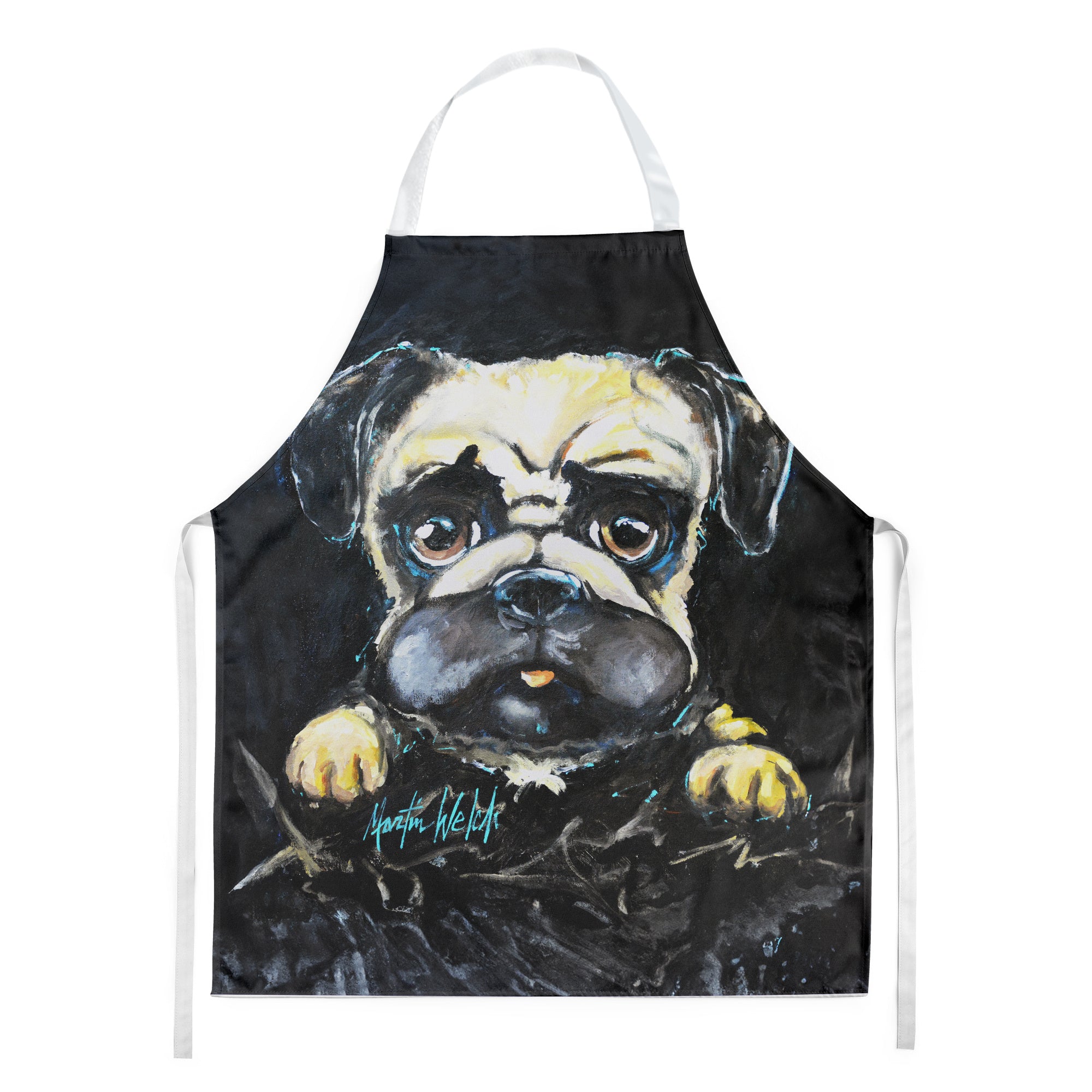 Pug It Out Apron Cooking Kitchen Server Baking Crafts Gardening for Adult Women Men, Unisex, Large, Multicolor