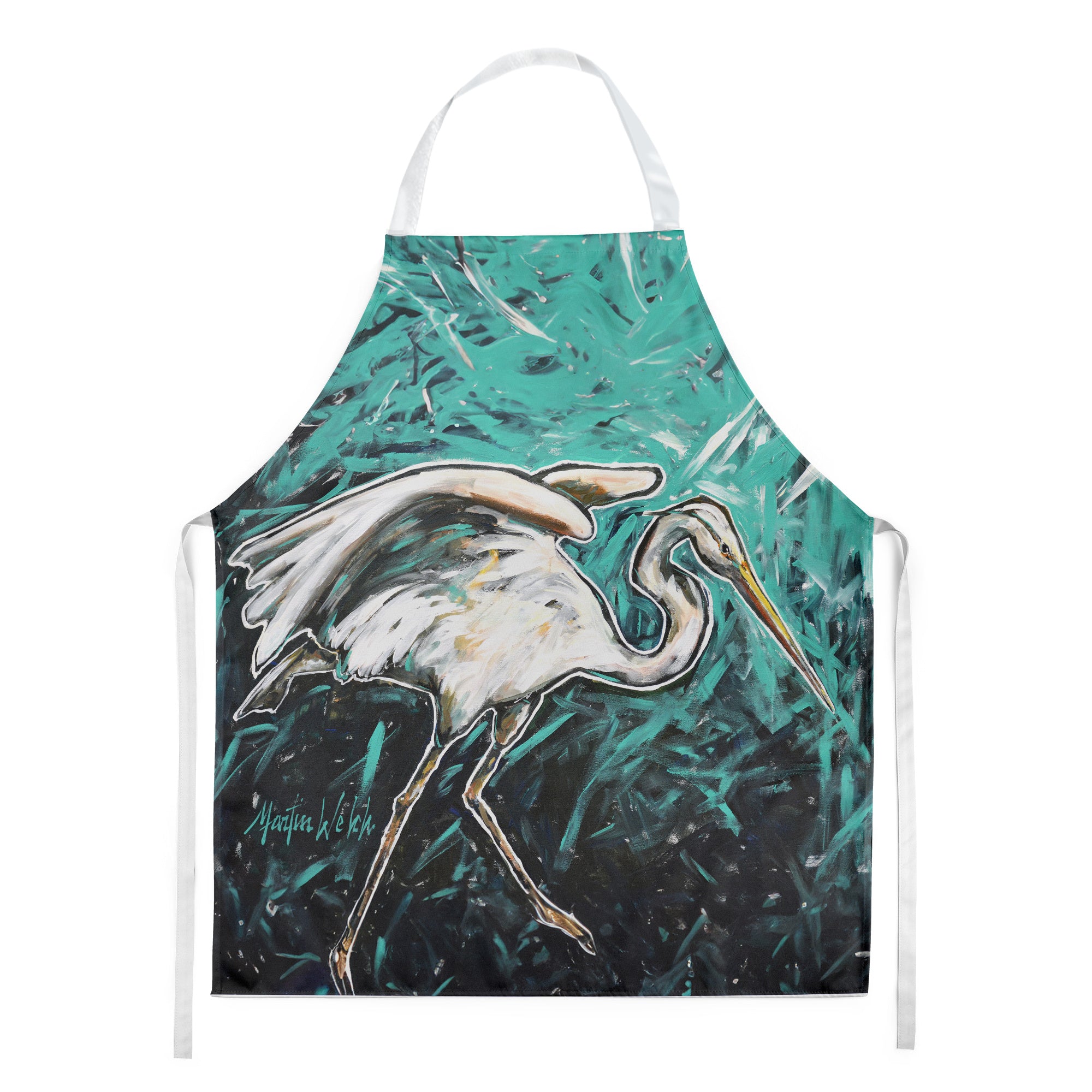 Heron Stretch Apron Cooking Kitchen Server Baking Crafts Gardening for Adult Women Men, Unisex, Large, Multicolor