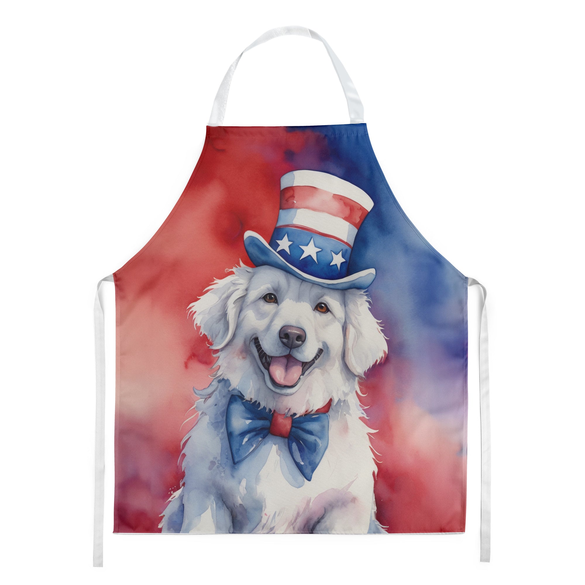 Kuvasz Patriotic American Apron Cooking Kitchen Server Baking Crafts Gardening for Adult Women Men, Unisex, Large, Multicolor