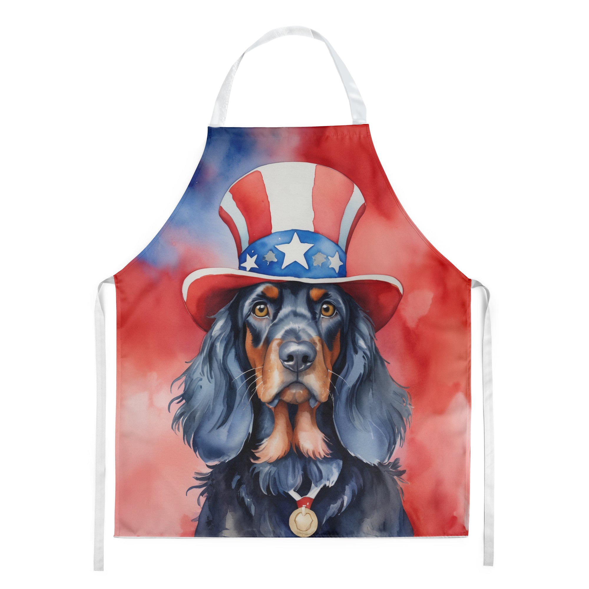 Gordon Setter Patriotic American Apron Cooking Kitchen Server Baking Crafts Gardening for Adult Women Men, Unisex, Large, Multicolor