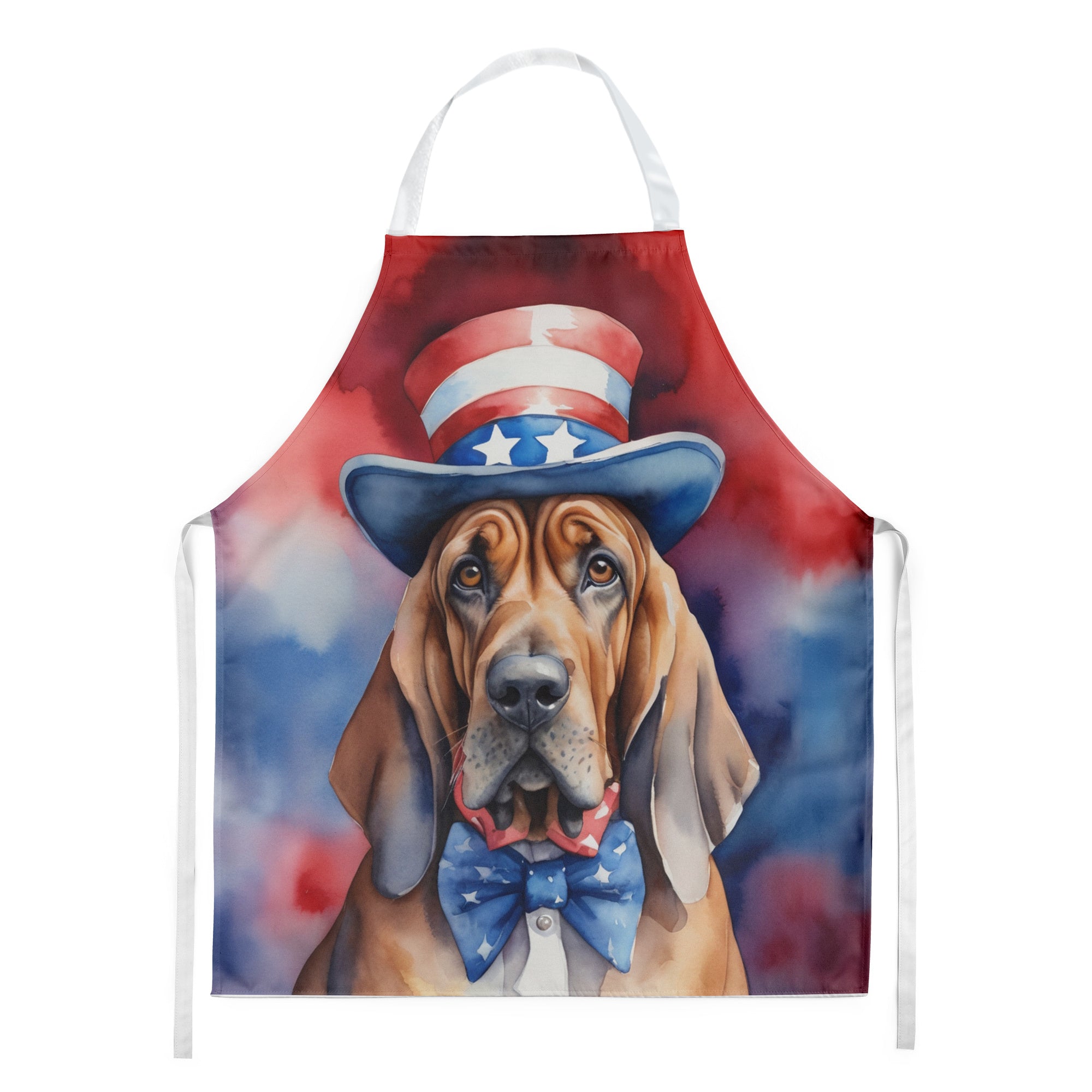 Bloodhound Patriotic American Apron Cooking Kitchen Server Baking Crafts Gardening for Adult Women Men, Unisex, Large, Multicolor