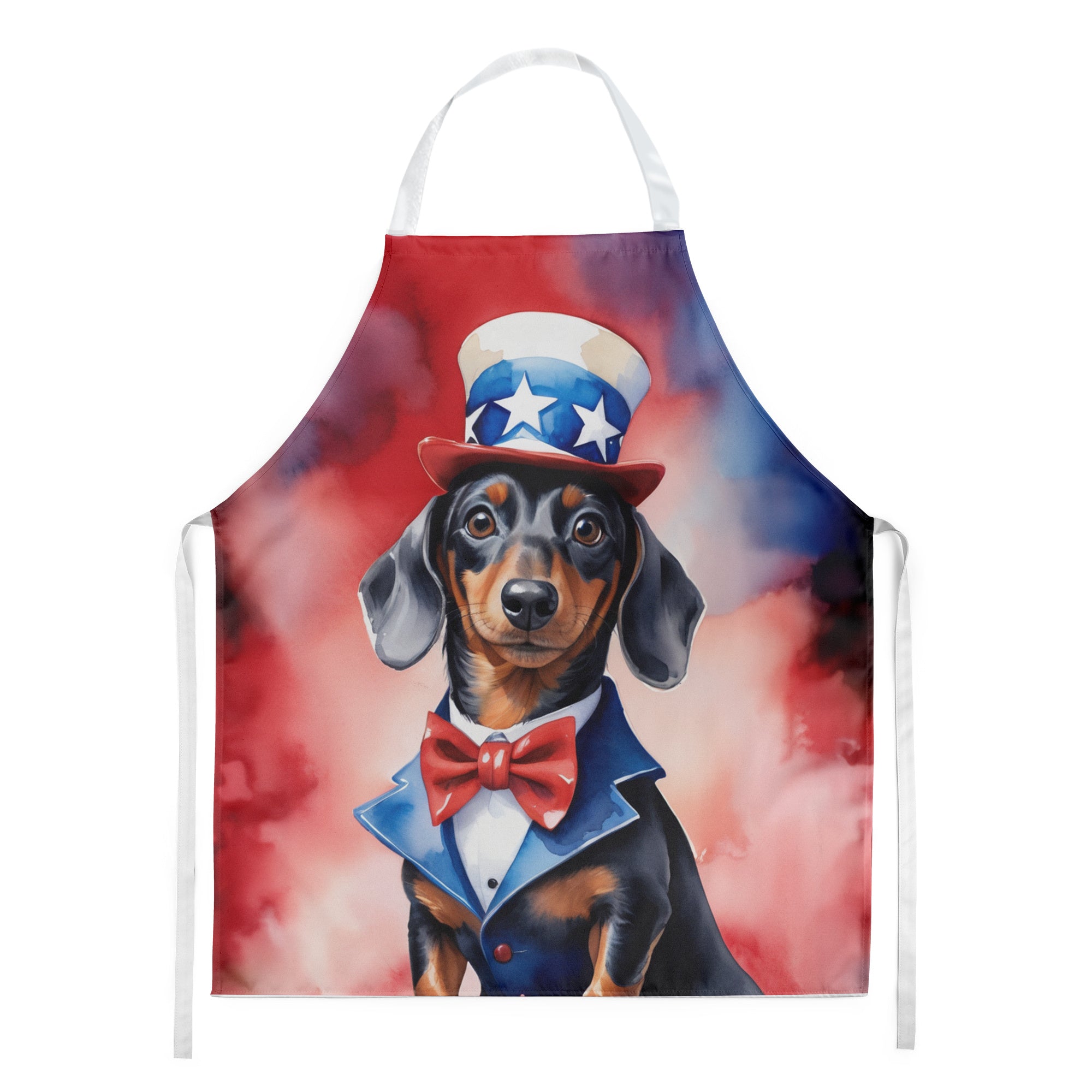 Dachshund Patriotic American Apron Cooking Kitchen Server Baking Crafts Gardening for Adult Women Men, Unisex, Large, Multicolor