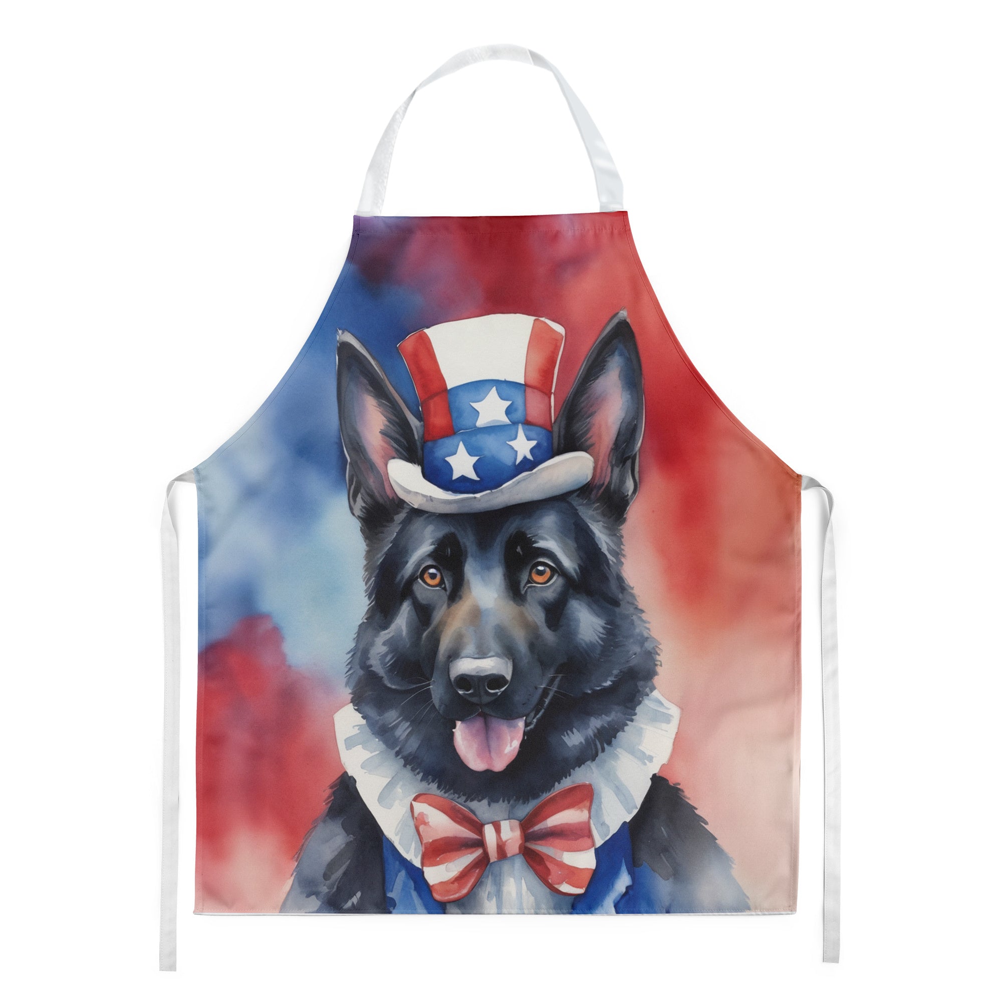 German Shepherd Patriotic American Apron Cooking Kitchen Server Baking Crafts Gardening for Adult Women Men, Unisex, Large, Multicolor