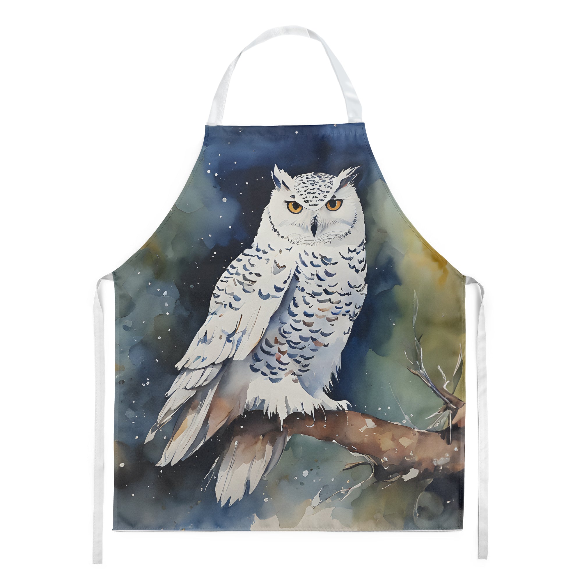 Snowy Owl Apron Cooking Kitchen Server Baking Crafts Gardening for Adult Women Men, Unisex, Large, Multicolor