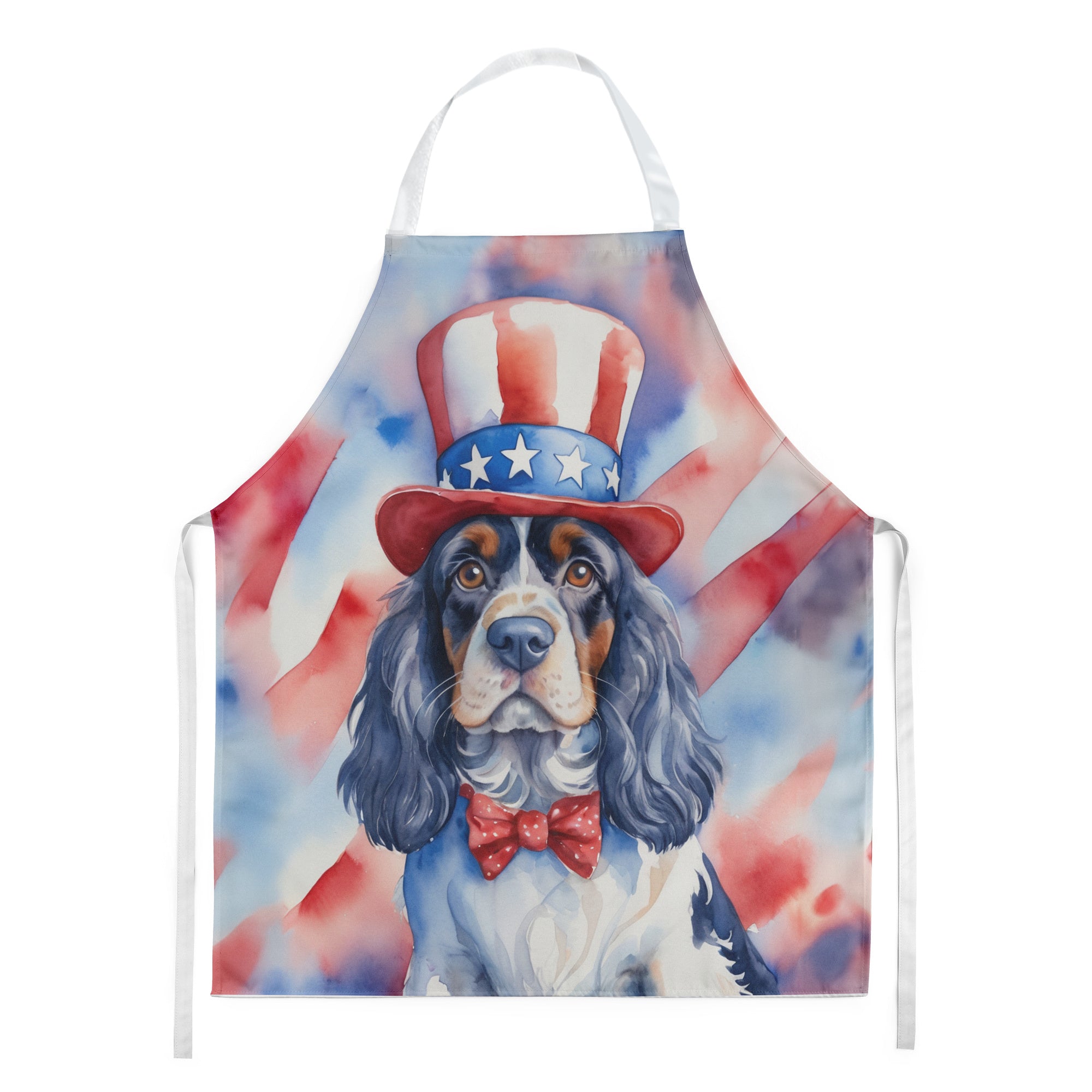 Cocker Spaniel Patriotic American Apron Cooking Kitchen Server Baking Crafts Gardening for Adult Women Men, Unisex, Large, Multicolor