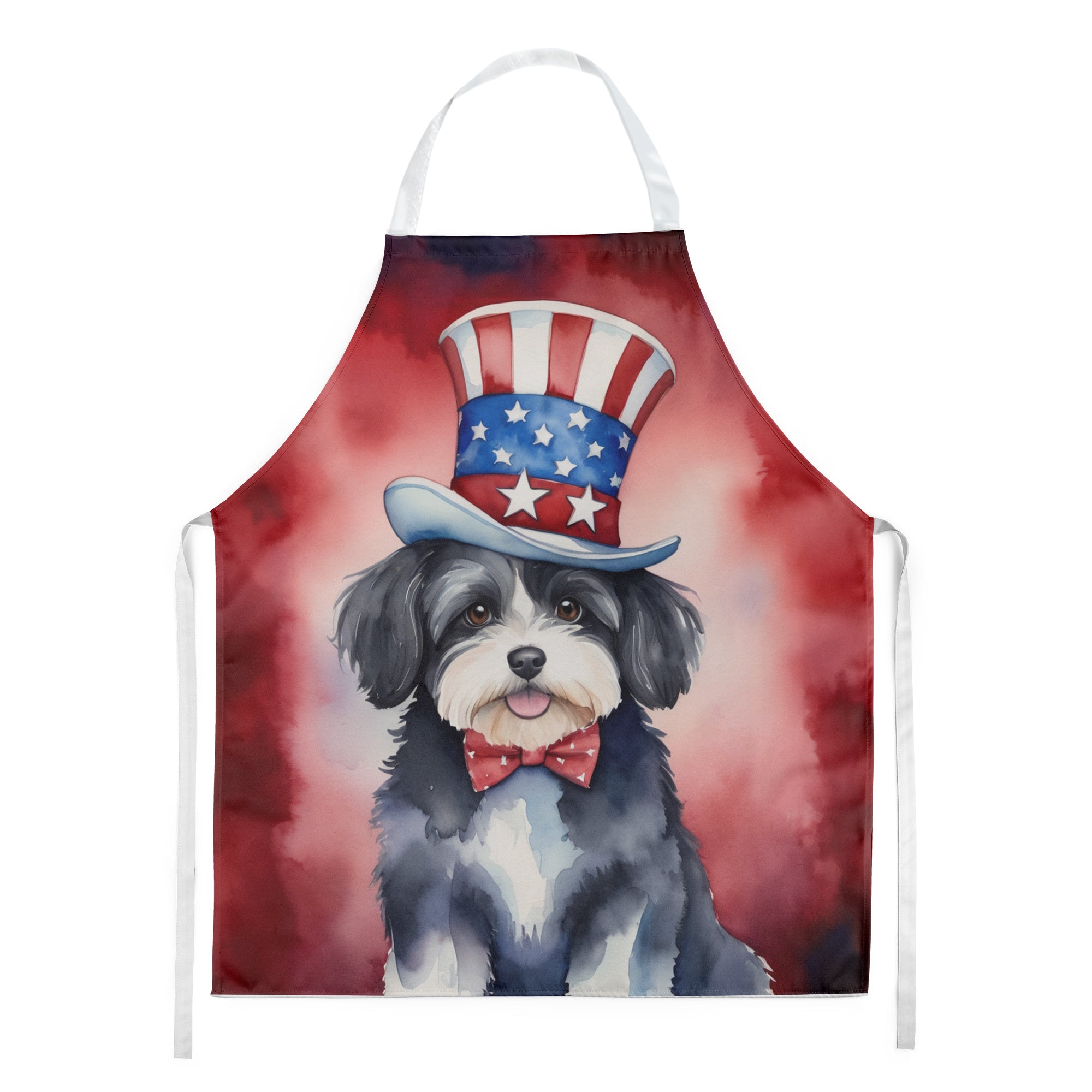 Havanese Patriotic American Apron Cooking Kitchen Server Baking Crafts Gardening for Adult Women Men, Unisex, Large, Multicolor