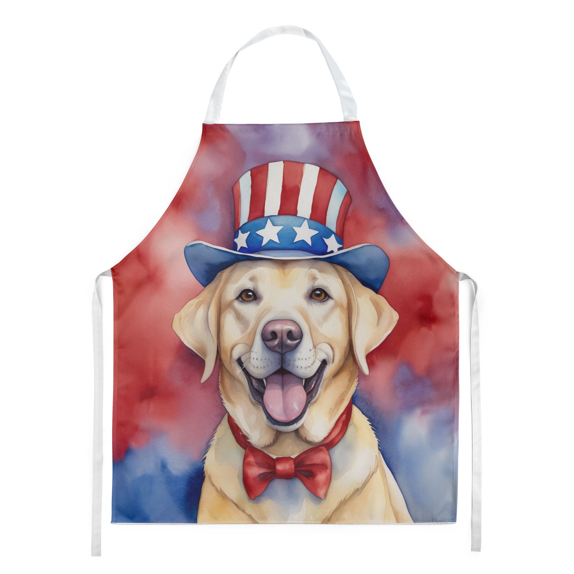 Labrador Retriever Patriotic American Apron Cooking Kitchen Server Baking Crafts Gardening for Adult Women Men, Unisex, Large, Multicolor