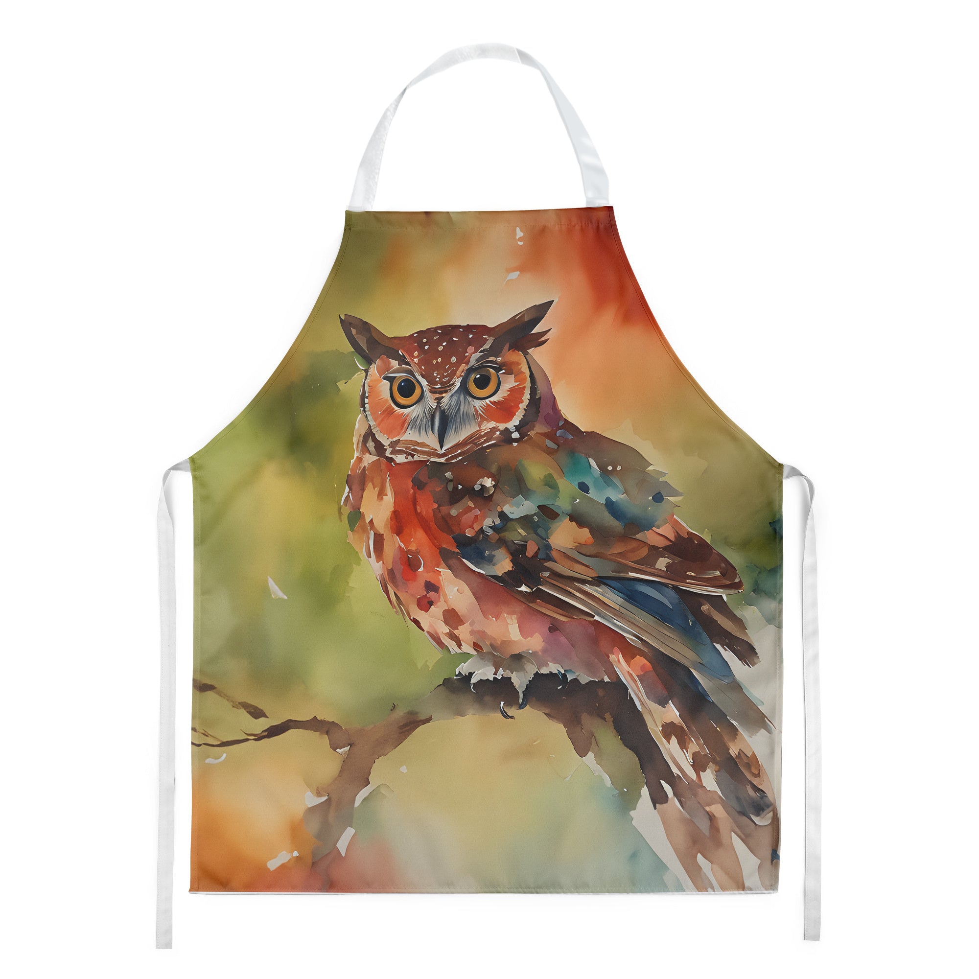 Elf Owl Apron Cooking Kitchen Server Baking Crafts Gardening for Adult Women Men, Unisex, Large, Multicolor