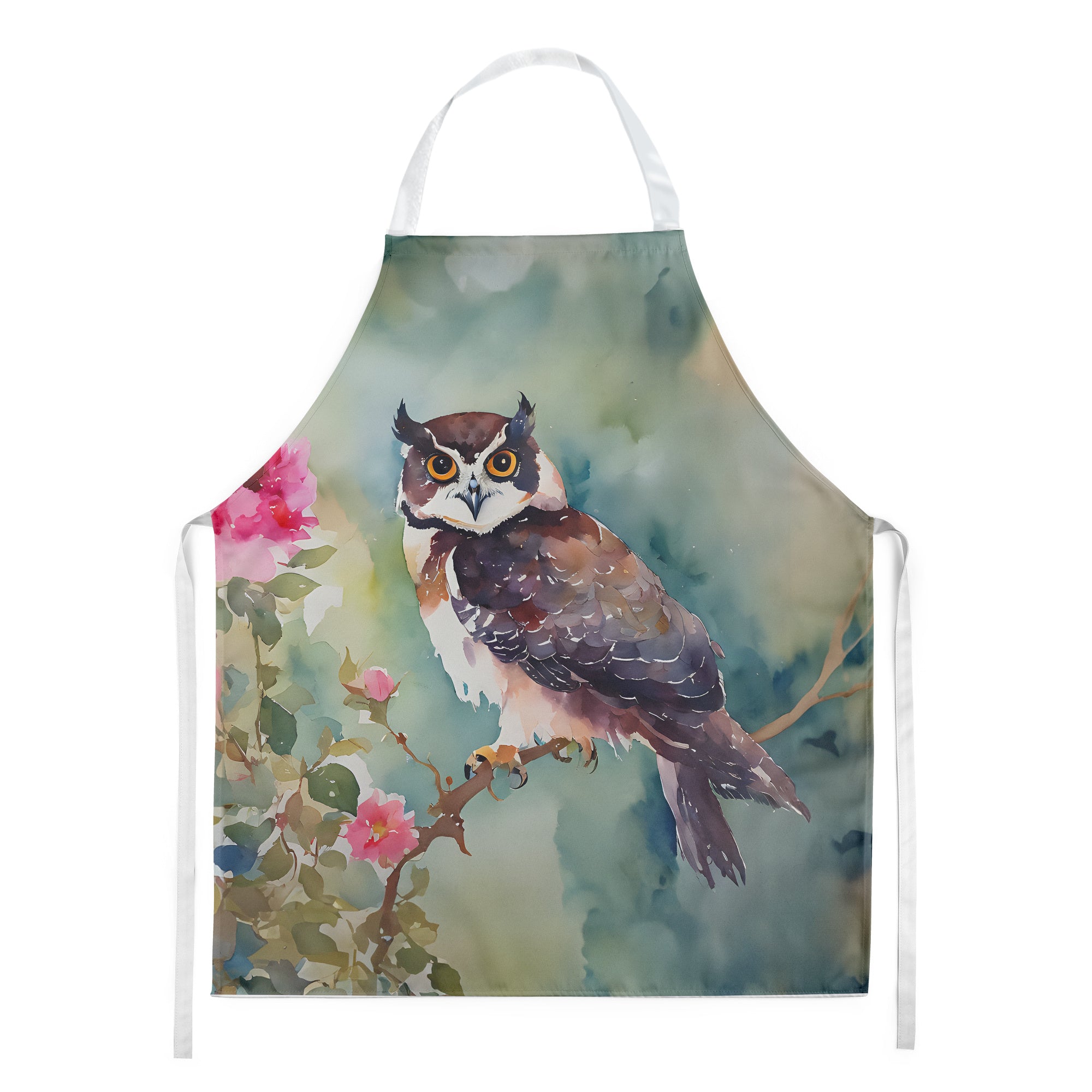 Spectacled Owl Apron Cooking Kitchen Server Baking Crafts Gardening for Adult Women Men, Unisex, Large, Multicolor