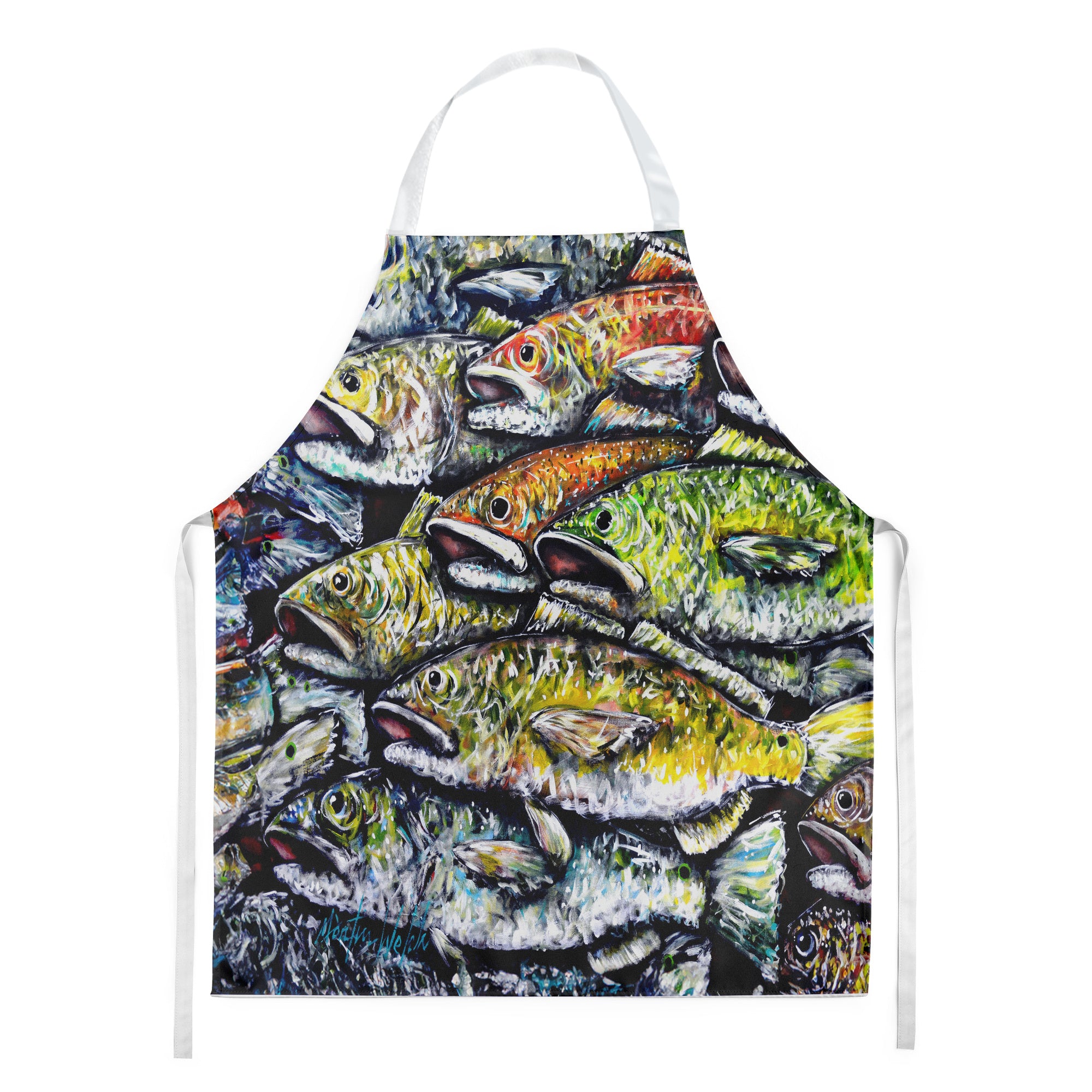 Wanna Be Fishin Apron Cooking Kitchen Server Baking Crafts Gardening for Adult Women Men, Unisex, Large, Multicolor