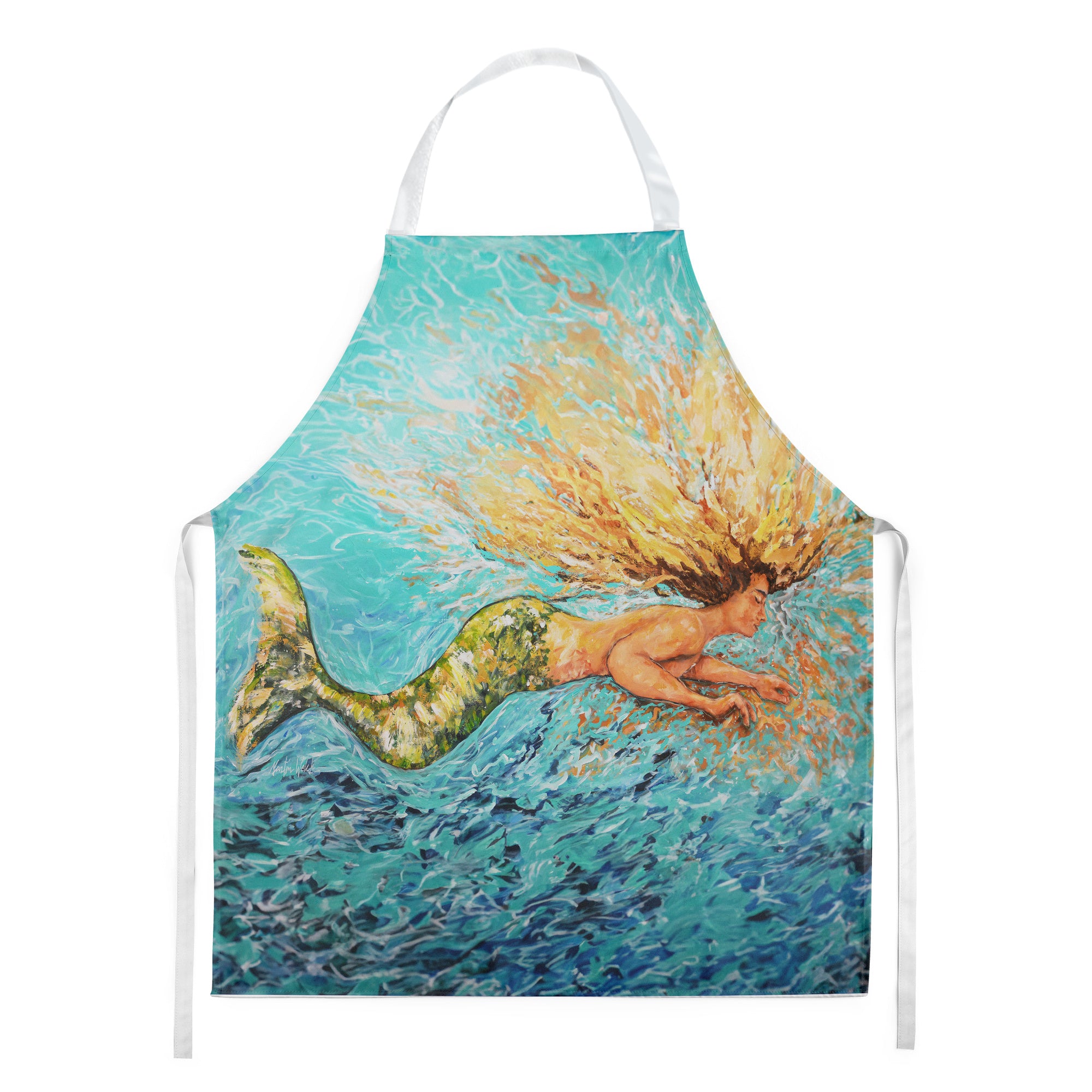 Mermaid After Your Heart Apron Cooking Kitchen Server Baking Crafts Gardening for Adult Women Men, Unisex, Large, Multicolor