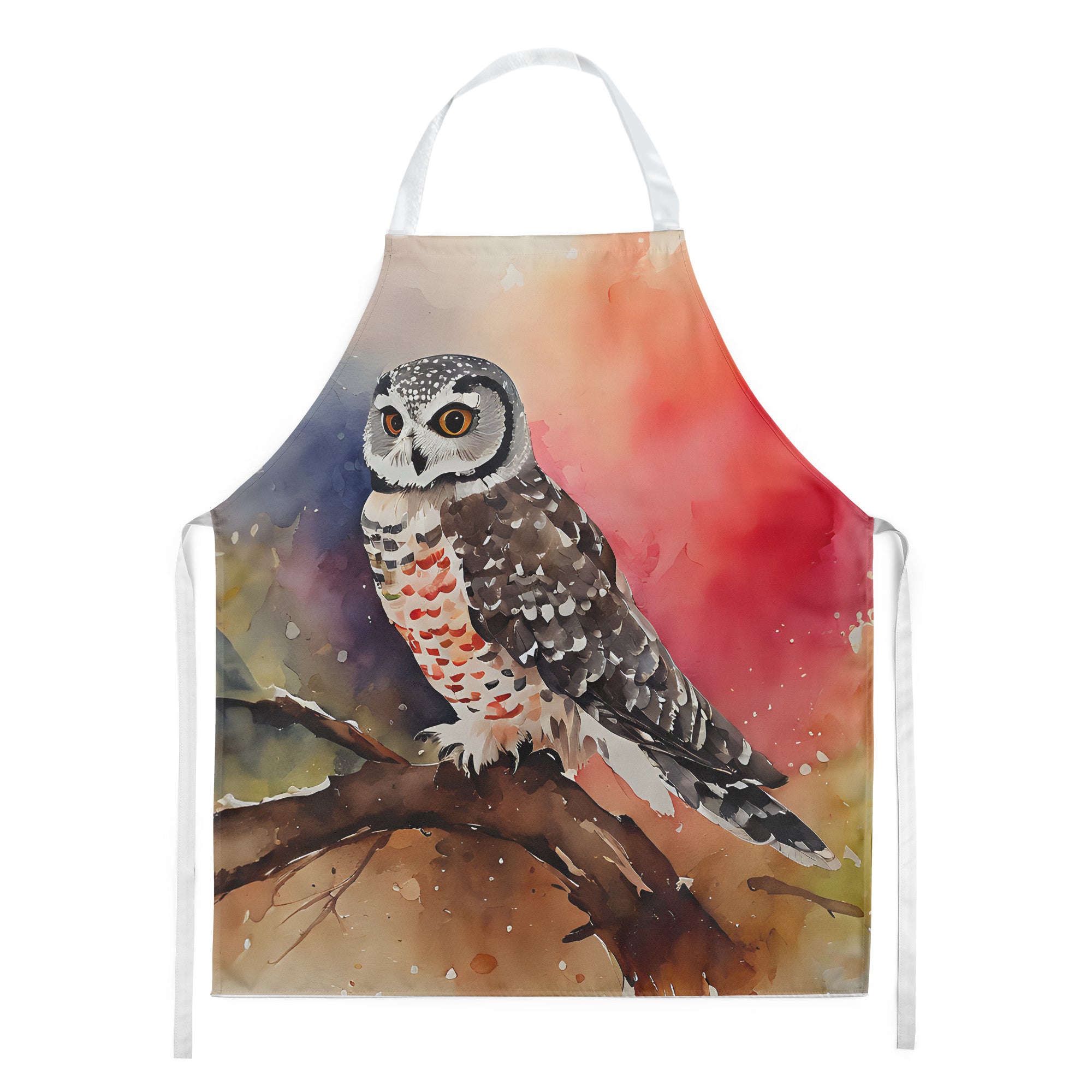 Northern Hawk Owl Apron Cooking Kitchen Server Baking Crafts Gardening for Adult Women Men, Unisex, Large, Multicolor