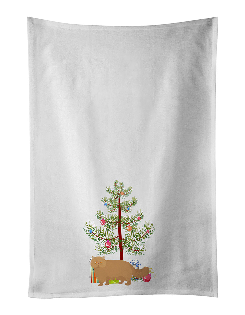 NEW Persian Modern Cat Christmas Kitchen Towel Set of 2 White Dish Towels Decorative Bathroom Hand towel for Hand, Face, Hair, Yoga, Tea, Dishcloth, 19 X 28", White