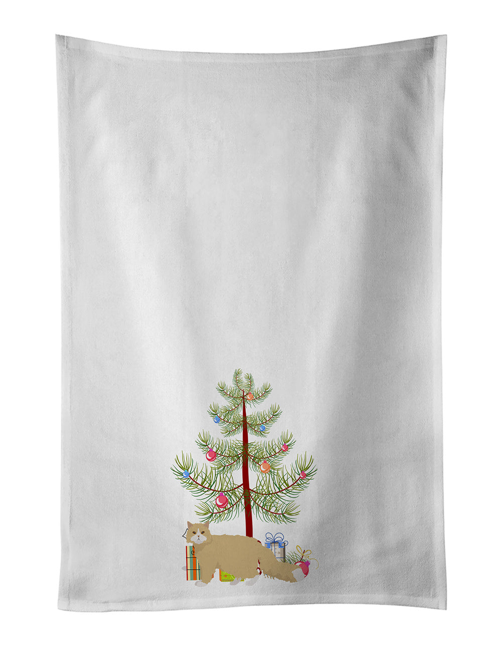 NEW Oregon Rex Cat Christmas Kitchen Towel Set of 2 White Dish Towels Decorative Bathroom Hand towel for Hand, Face, Hair, Yoga, Tea, Dishcloth, 19 X 28", White