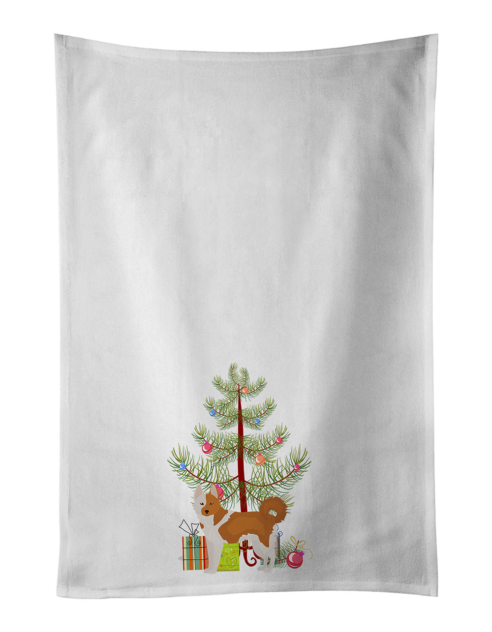 NEW Nordic Spitz Christmas Tree Kitchen Towel Set of 2 White Dish Towels Decorative Bathroom Hand towel for Hand, Face, Hair, Yoga, Tea, Dishcloth, 19 X 28", White