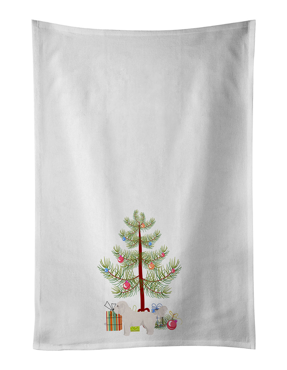 NEW Bichpoo White Christmas Tree Kitchen Towel Set of 2 White Dish Towels Decorative Bathroom Hand towel for Hand, Face, Hair, Yoga, Tea, Dishcloth, 19 X 28", White