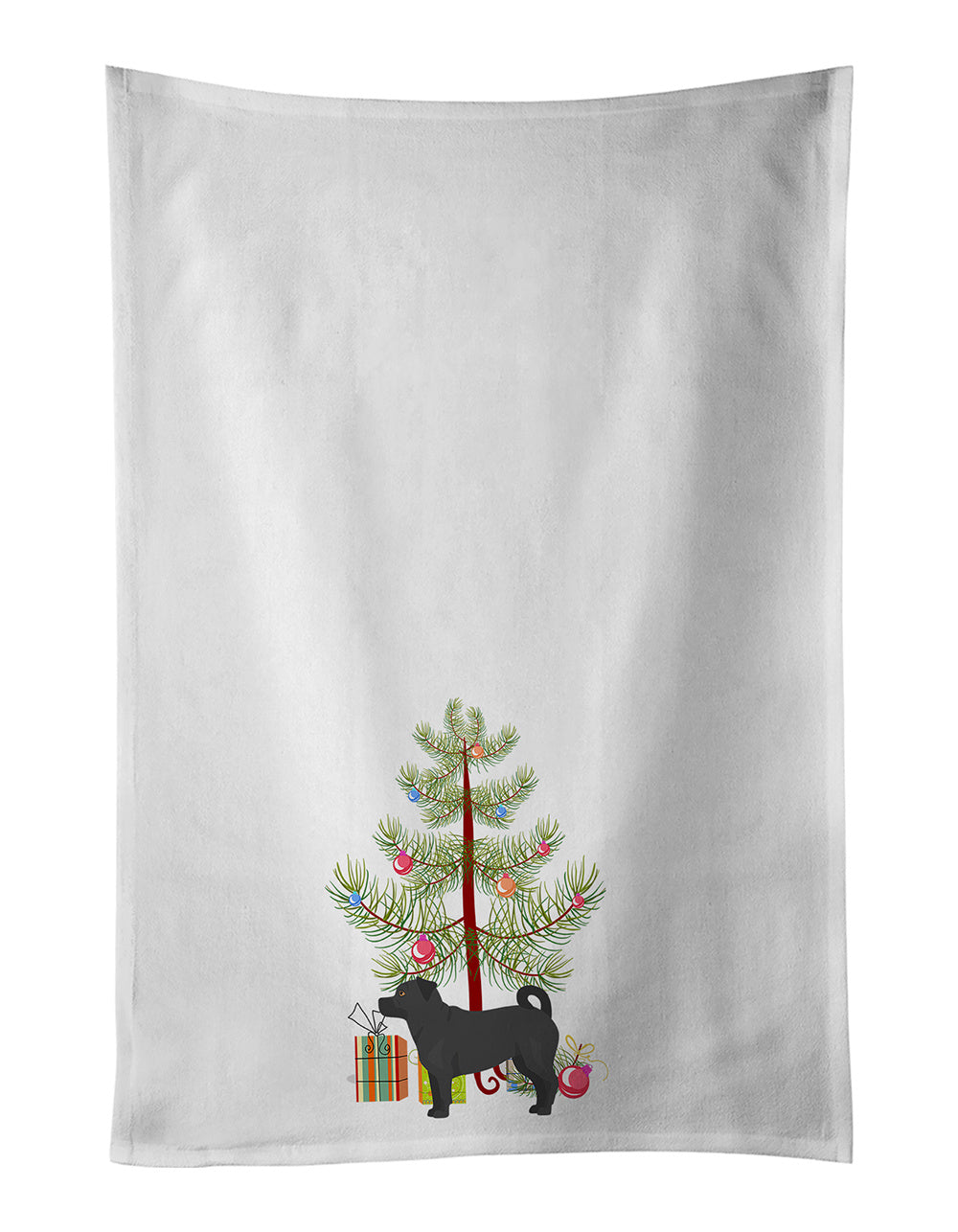 NEW Balck Jug Christmas Tree Kitchen Towel Set of 2 White Dish Towels Decorative Bathroom Hand towel for Hand, Face, Hair, Yoga, Tea, Dishcloth, 19 X 28", White