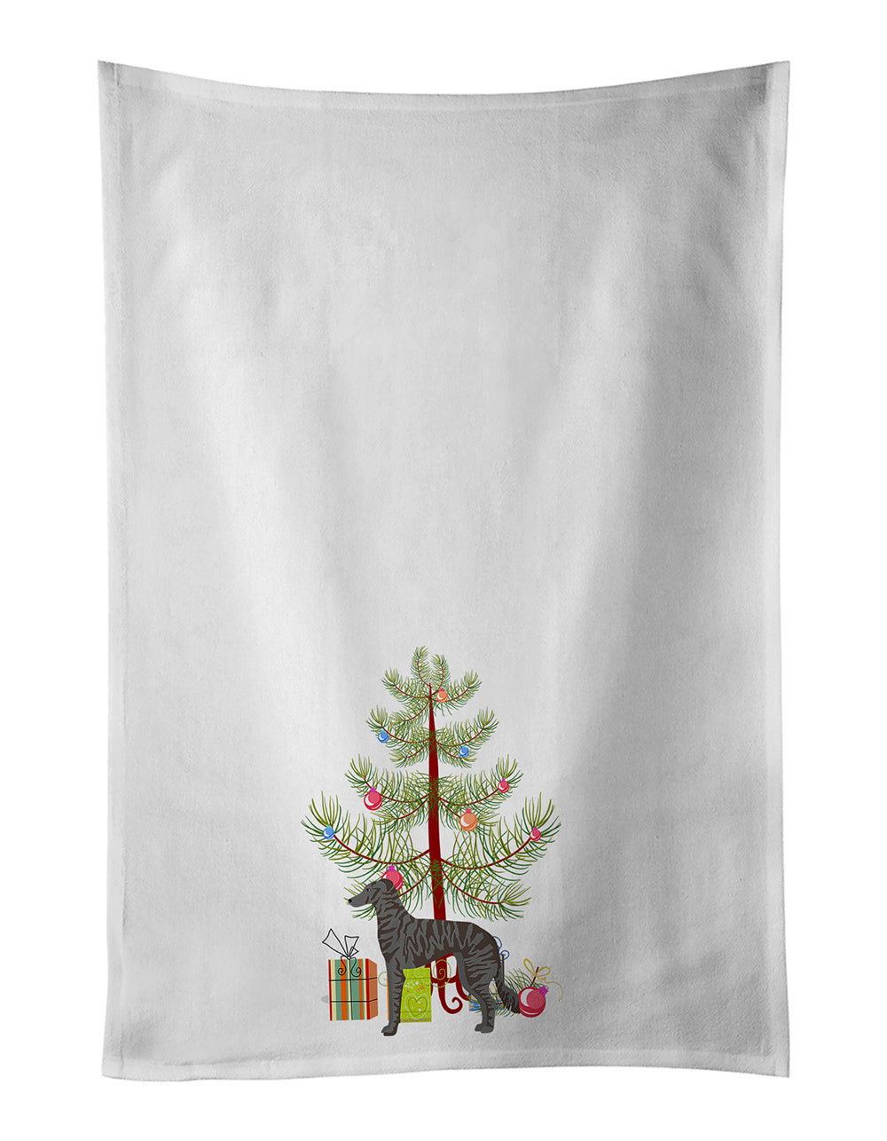 NEW Longdog Christmas Tree Kitchen Towel Set of 2 White Dish Towels Decorative Bathroom Hand towel for Hand, Face, Hair, Yoga, Tea, Dishcloth, 19 X 28", White