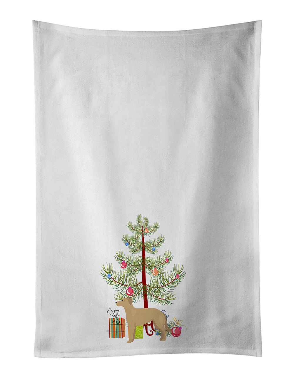 NEW German Sheprador #1 Christmas Tree Kitchen Towel Set of 2 White Dish Towels Decorative Bathroom Hand towel for Hand, Face, Hair, Yoga, Tea, Dishcloth, 19 X 28", White