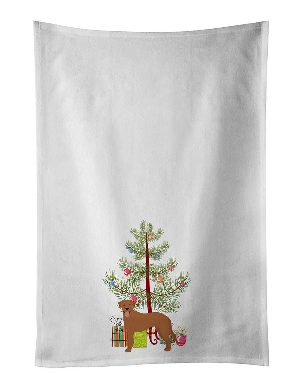 NEW Goldador Christmas Tree Kitchen Towel Set of 2 White Dish Towels Decorative Bathroom Hand towel for Hand, Face, Hair, Yoga, Tea, Dishcloth, 19 X 28", White