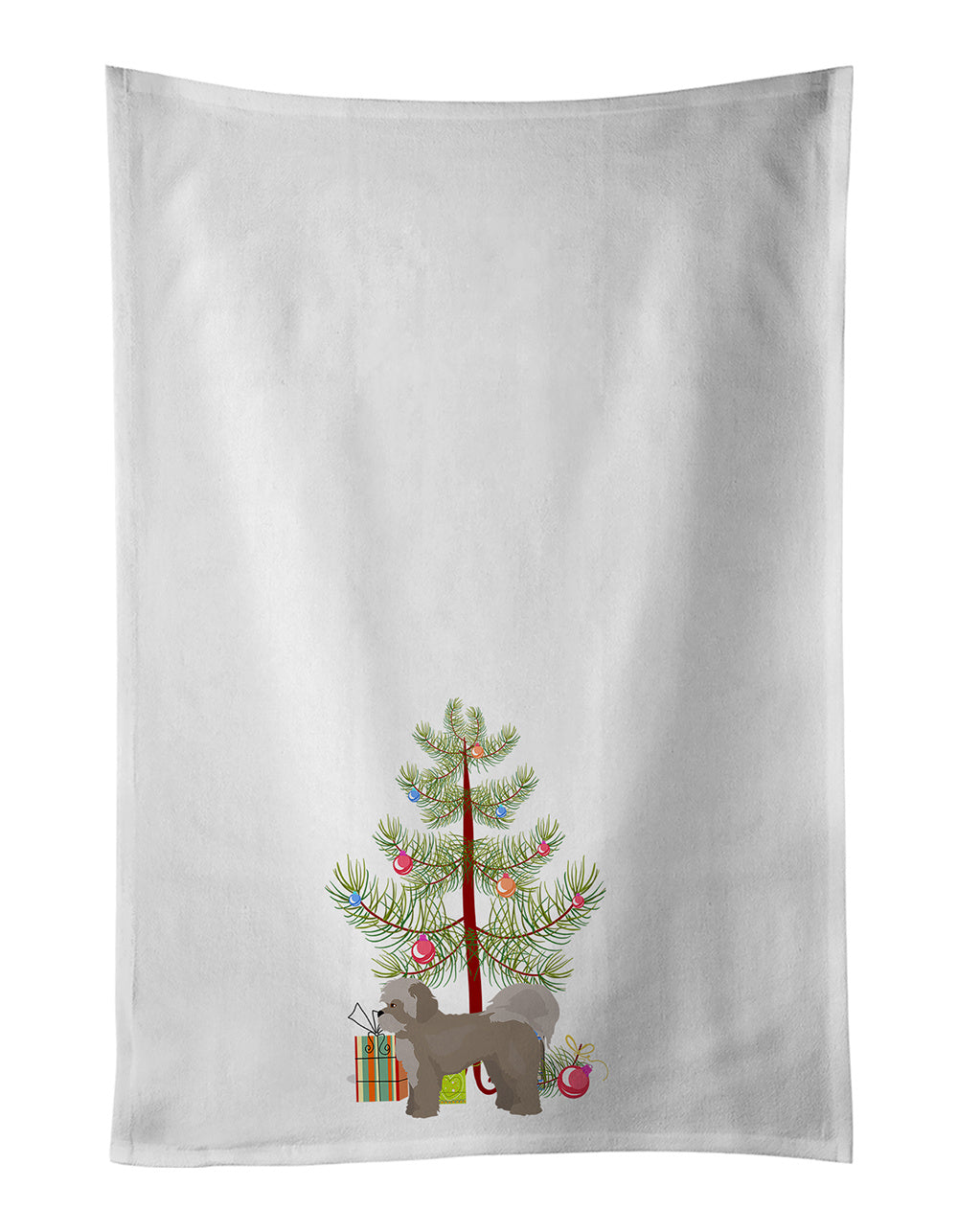 NEW Zuchon #1 Christmas Tree Kitchen Towel Set of 2 White Dish Towels Decorative Bathroom Hand towel for Hand, Face, Hair, Yoga, Tea, Dishcloth, 19 X 28", White