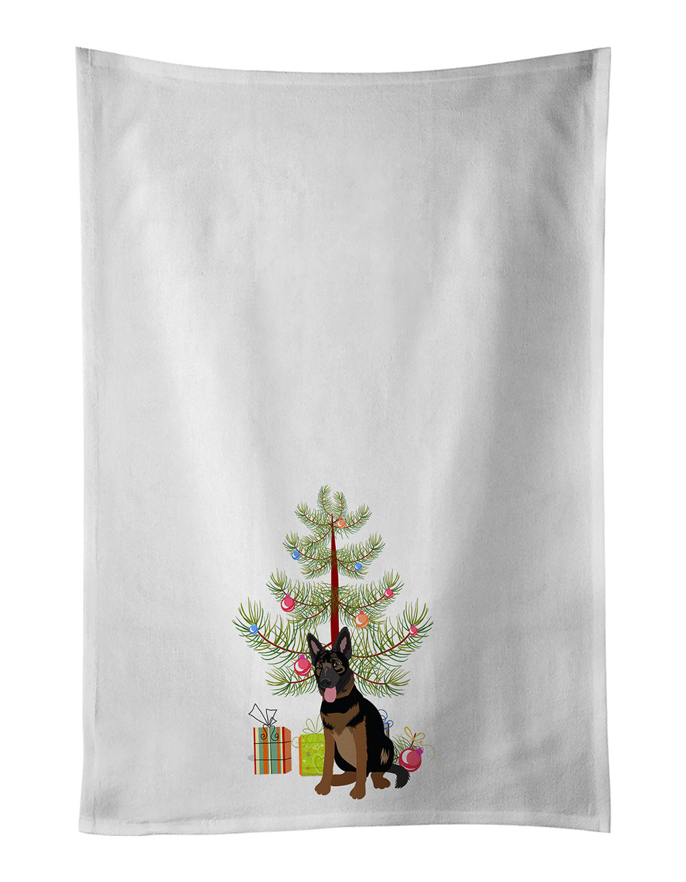 NEW German Shepherd Bicolor Christmas Kitchen Towel Set of 2 White Dish Towels Decorative Bathroom Hand towel for Hand, Face, Hair, Yoga, Tea, Dishcloth, 19 X 28", White