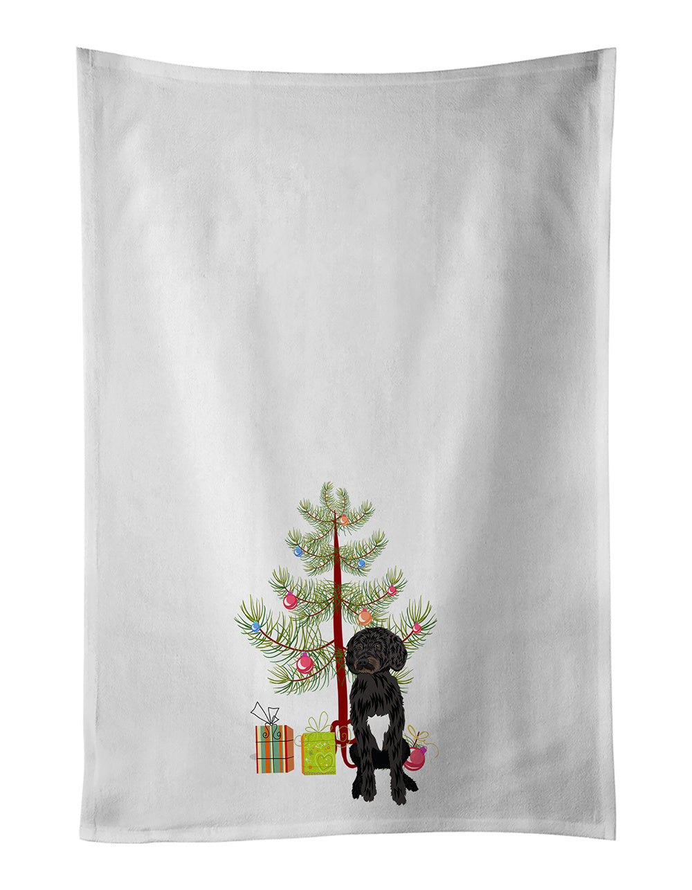 NEW Doodle Black and White #2 Christmas Kitchen Towel Set of 2 White Dish Towels Decorative Bathroom Hand towel for Hand, Face, Hair, Yoga, Tea, Dishcloth, 19 X 28", White