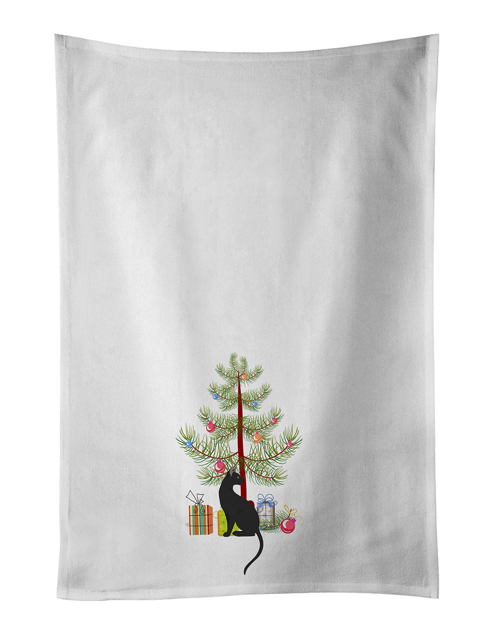 NEW Pantherette Cat Christmas Kitchen Towel Set of 2 White Dish Towels Decorative Bathroom Hand towel for Hand, Face, Hair, Yoga, Tea, Dishcloth, 19 X 28", White